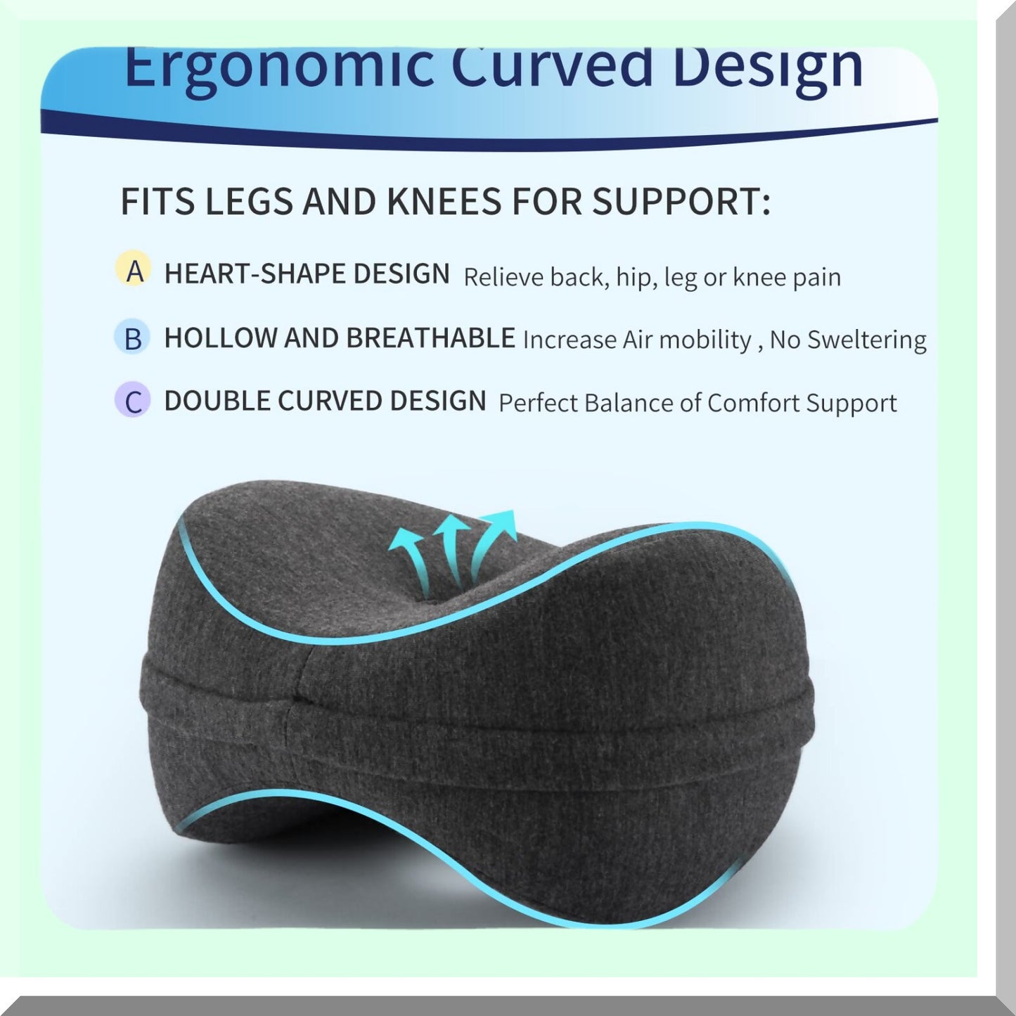 OrthoSleep Knee Wedge Pillow - Memory Foam Leg Cushion for Side Sleepers with Hip & Lower Back Pain Relief, Pregnancy Support & Washable Cover