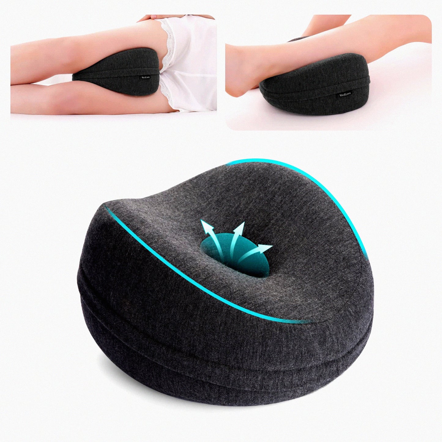 OrthoSleep Knee Wedge Pillow - Memory Foam Leg Cushion for Side Sleepers with Hip & Lower Back Pain Relief, Pregnancy Support & Washable Cover