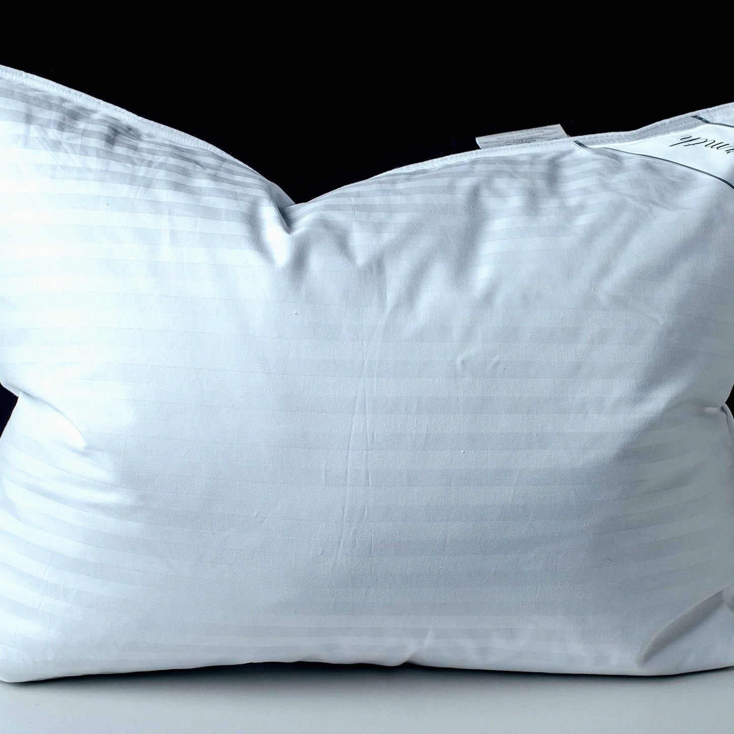 Luxury Comfort Stripe Pillow - Goose Blend Polyester 100% Cotton, Medium Soft Support Standard Pack of 1, White - Sleep Better Tonight!