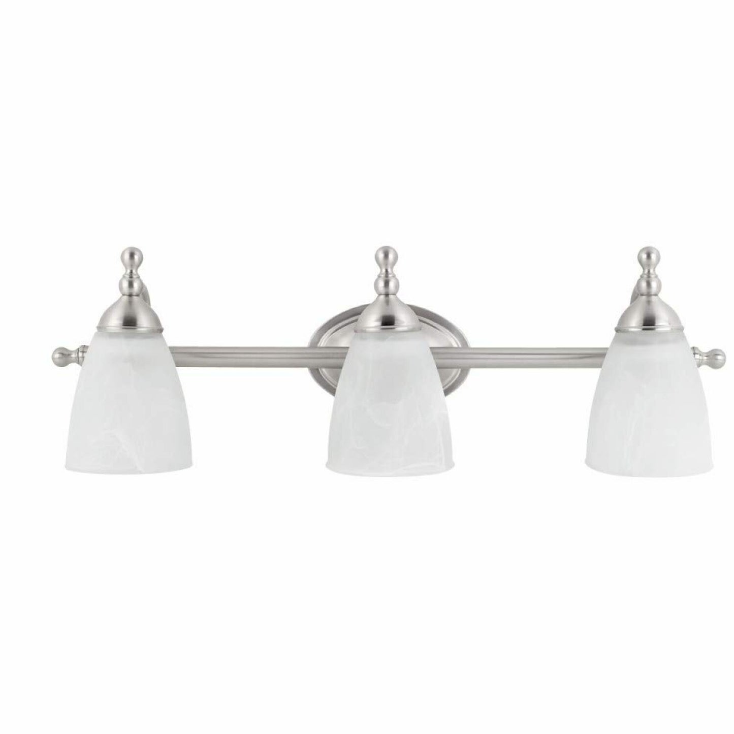 23" 3-Light Vanity Fixture Nickel with Alabaster Shades