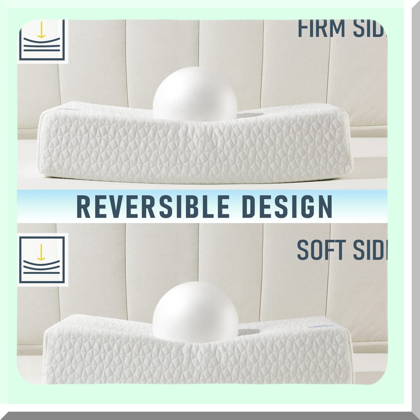 Arctic Chill Side Sleeper Pillow - Memory Foam Cooling Pillow for Neck Pain Relief - Supportive Head and Neck Pillow 12"x24"x5"