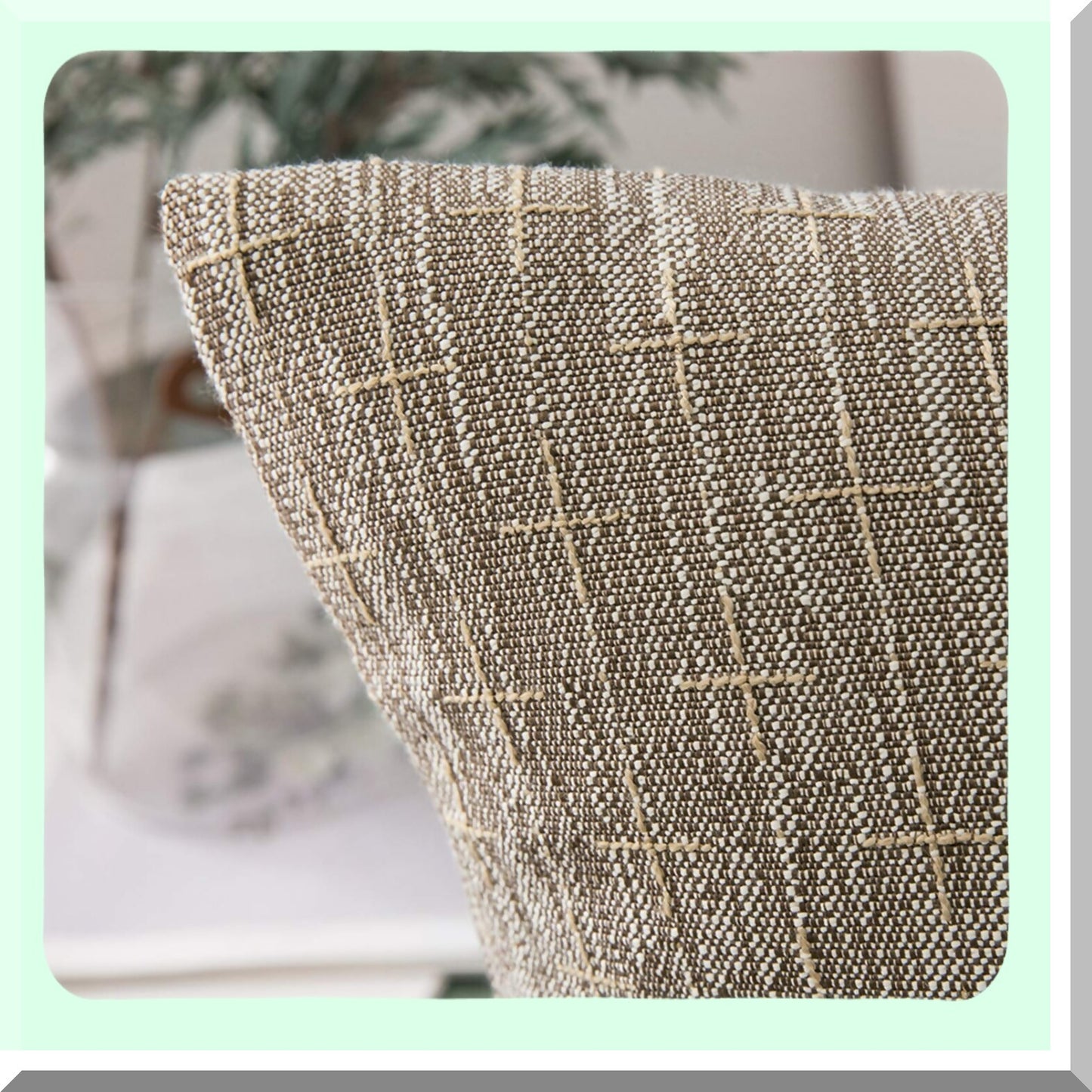 Rustic Farmhouse Burlap Linen Pillow Covers - Set of 2 Modern Woven Textured Cushion Cases for Sofa Couch Bed - 20x20 Inch Brown Decorative Throw Pillows