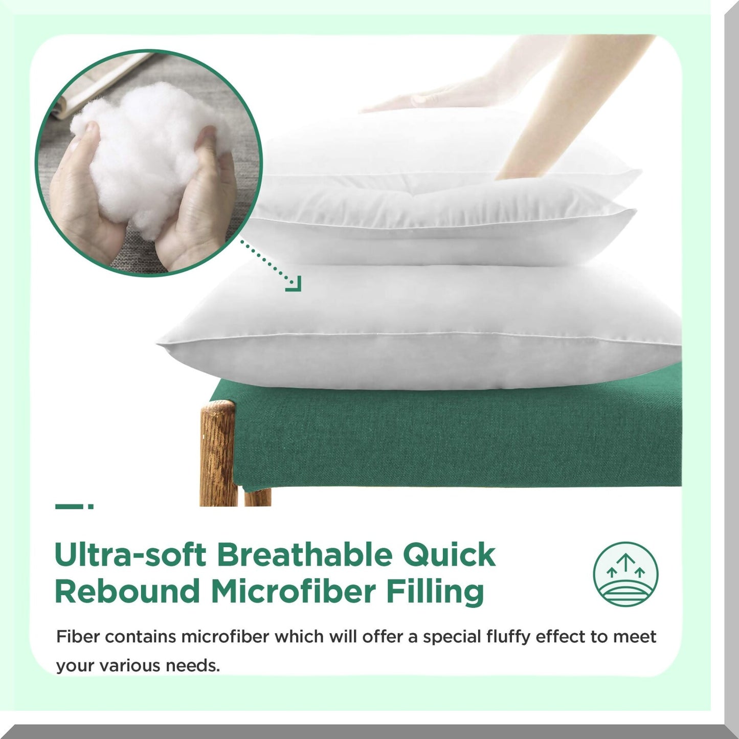 Luxury Square Cushion Inserts Set - Plush Sofa Bed Pillows, 24x24 Size, Premium Quality, Decorative White Throw Pillow Inserts for Couch Chairs - Pack of 4