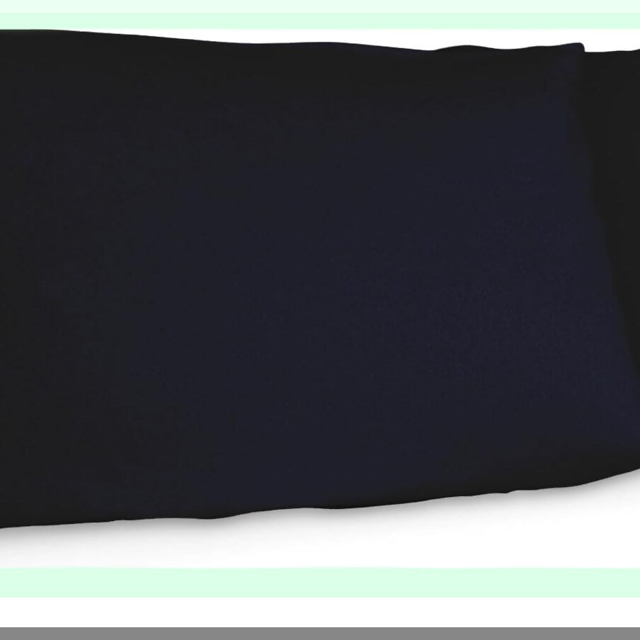 Navy Flannel Cotton Pillowcase Set - Envelope Enclosure GOTS Certified - 2 Pack Soft Pillow Cases - Cozy Bedding Accessories
