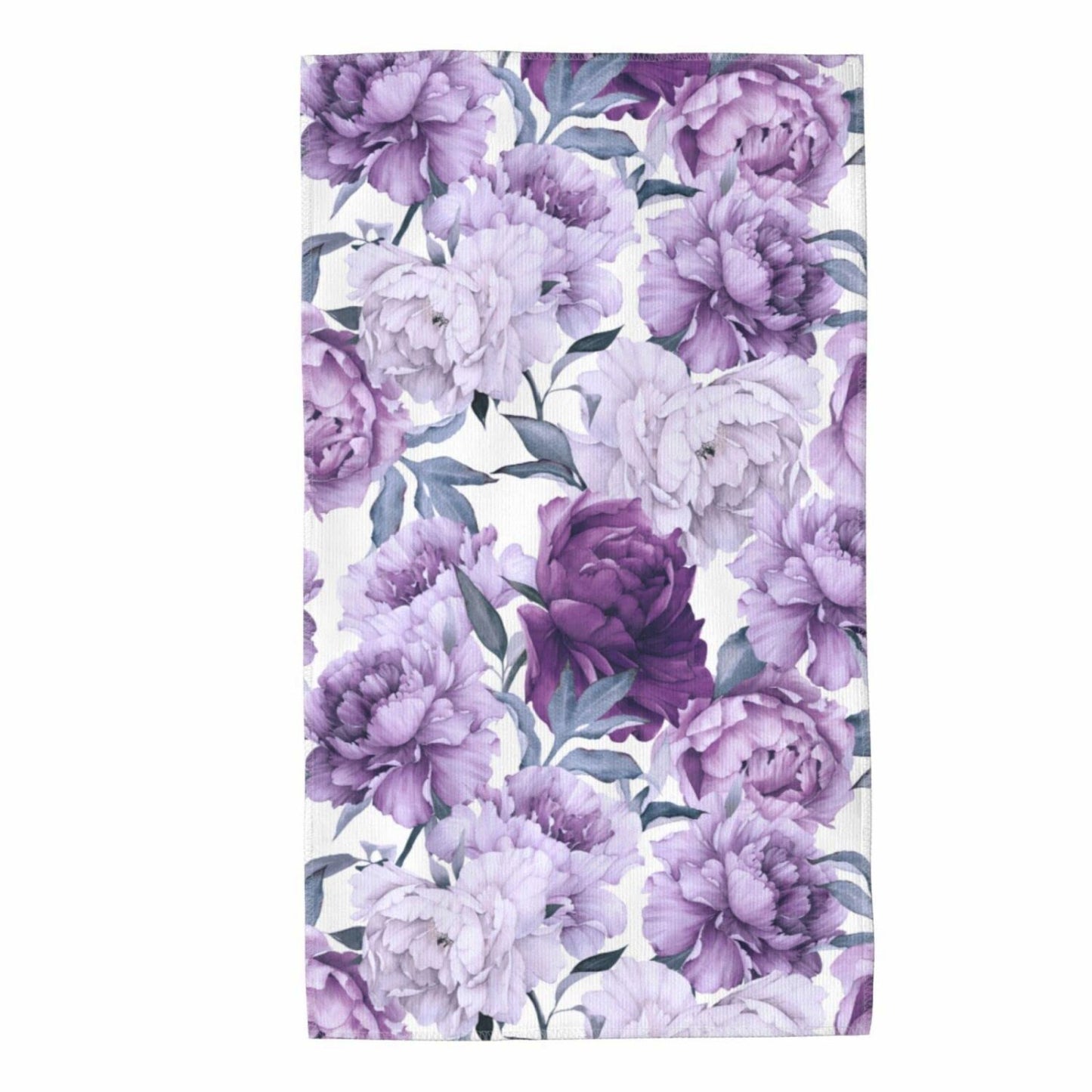 Purple Floral Long Hand Towel 27.5x15.7in
