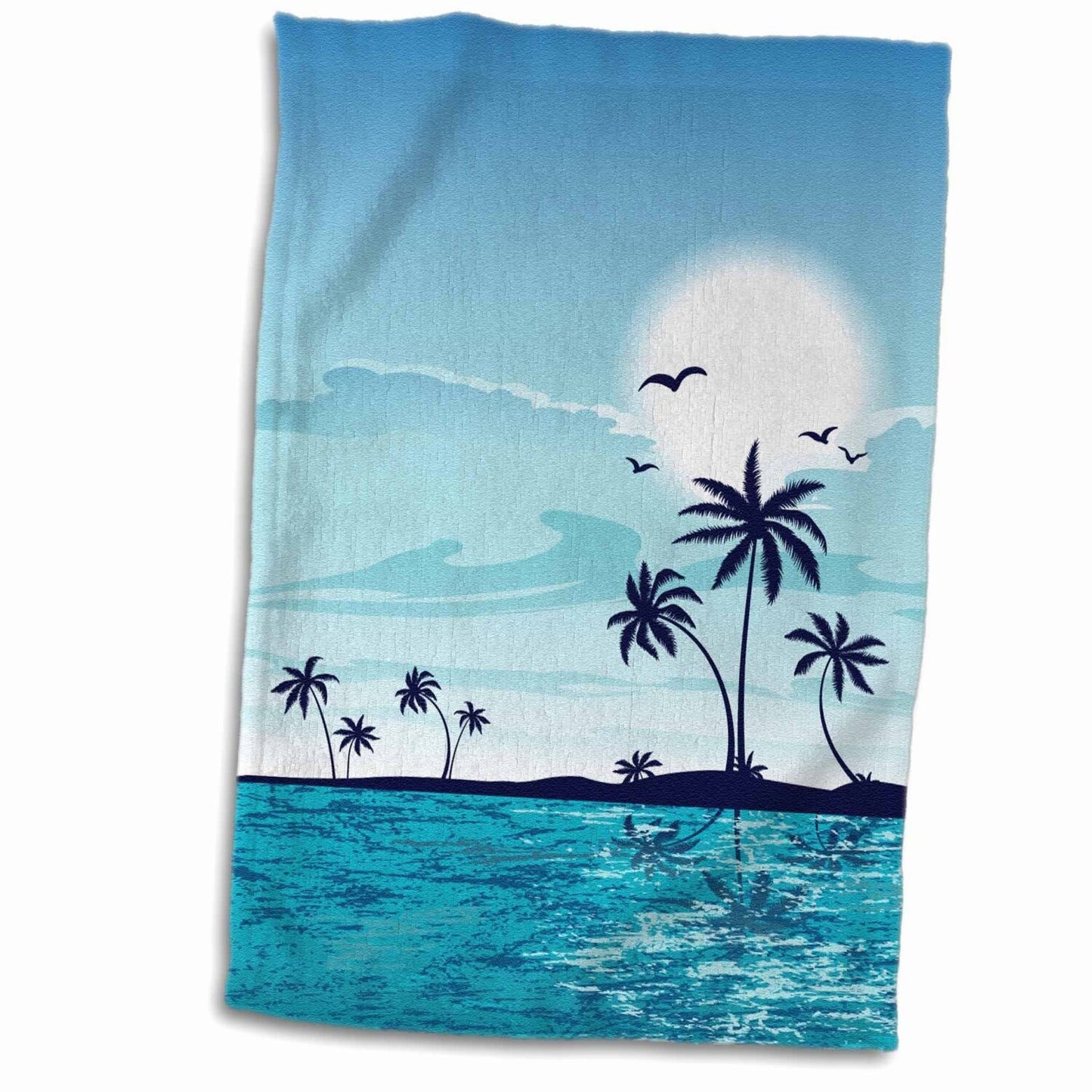 3D Rose Blue Hand Towel 15" x 22"