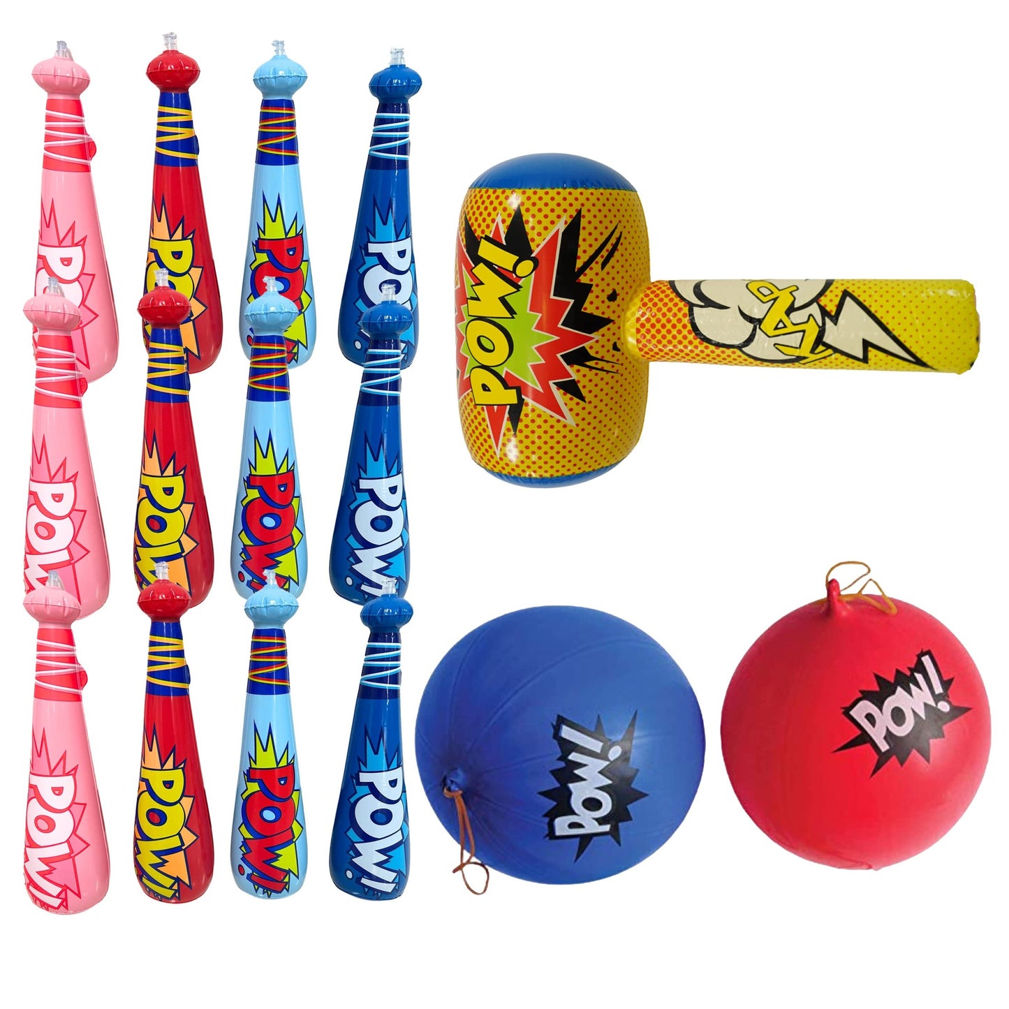 Superhero Party Favors: Inflatable Bats and Balloons