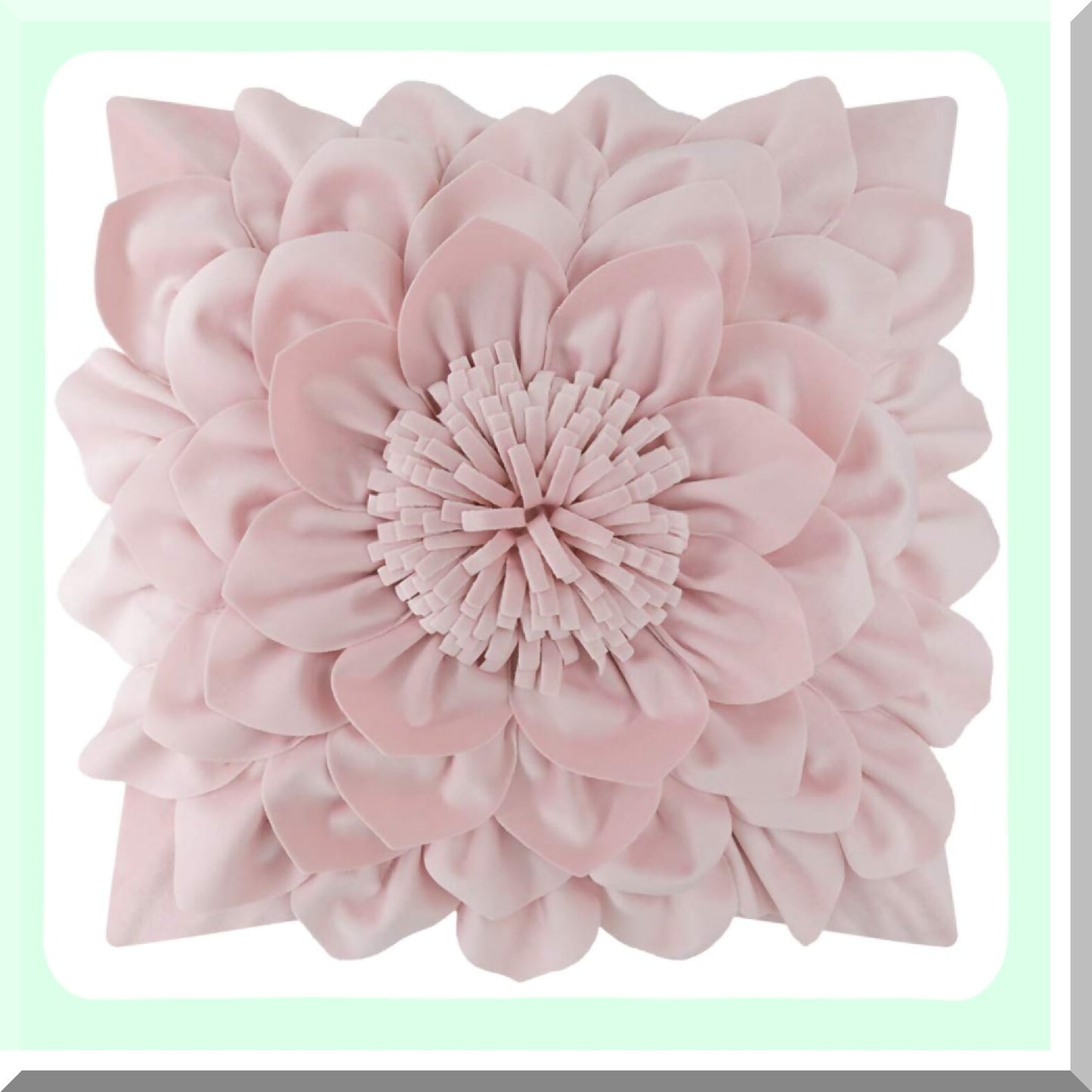 Floral Bliss 3D Throw Pillow Covers - Sofa Bed Home Decor - 18x18 Inch - Light Pink - Decorative Pillowcases - Room Accent - Flower Design