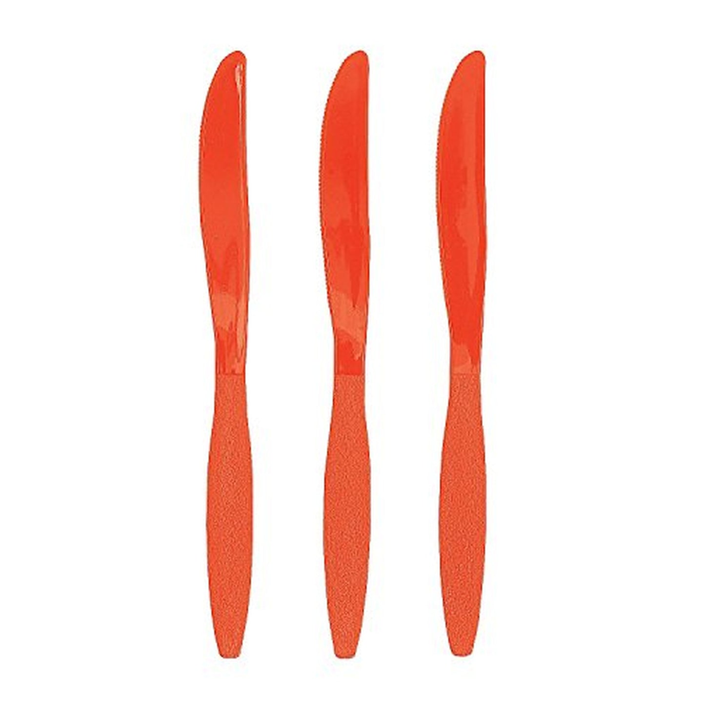 Orange Plastic Knives Set for Parties and Events