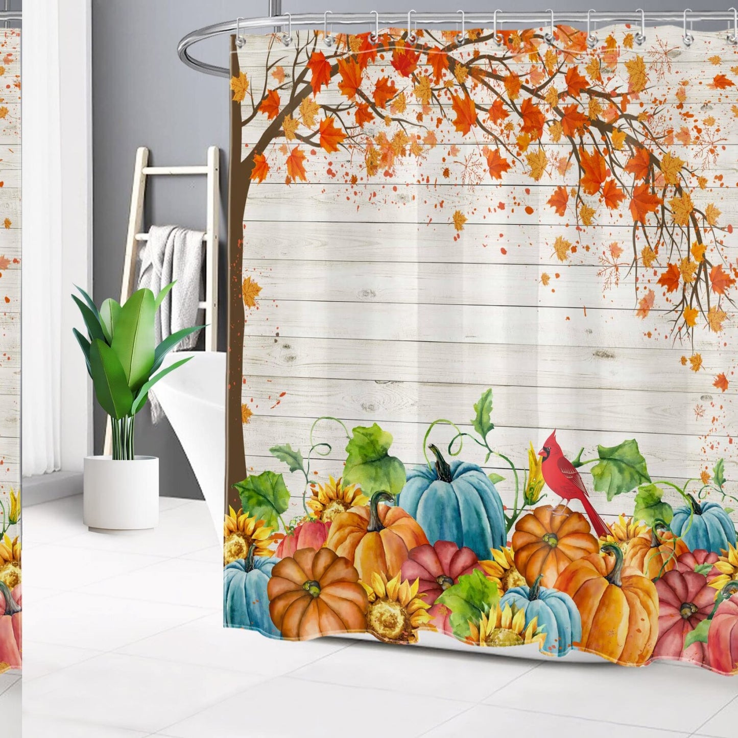 Fall Harvest Pumpkins Shower Curtain 69x70 Inch