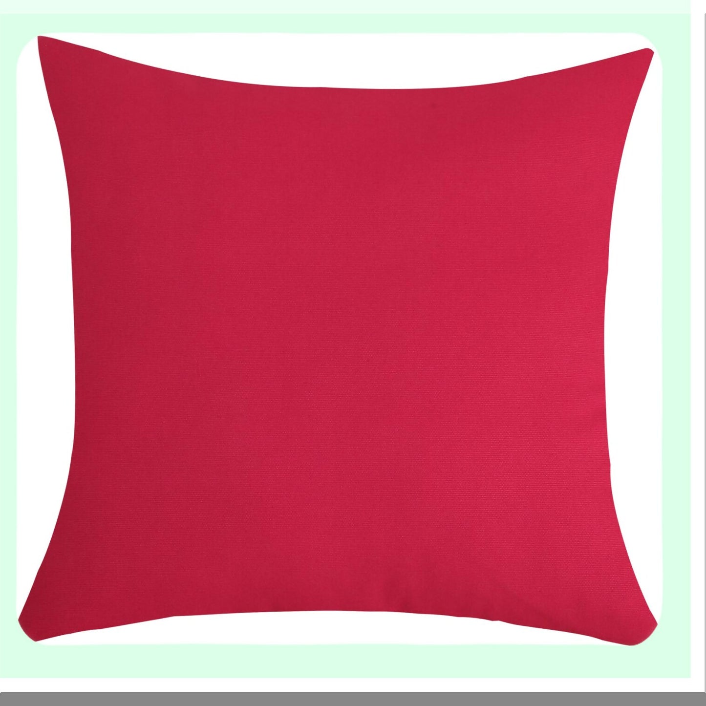 Canvas Cotton Throw Pillow Covers - Set of 2 Decorative Cushion Covers in Watermelon Red, 20"x20", 45 Color Options, Solid Design