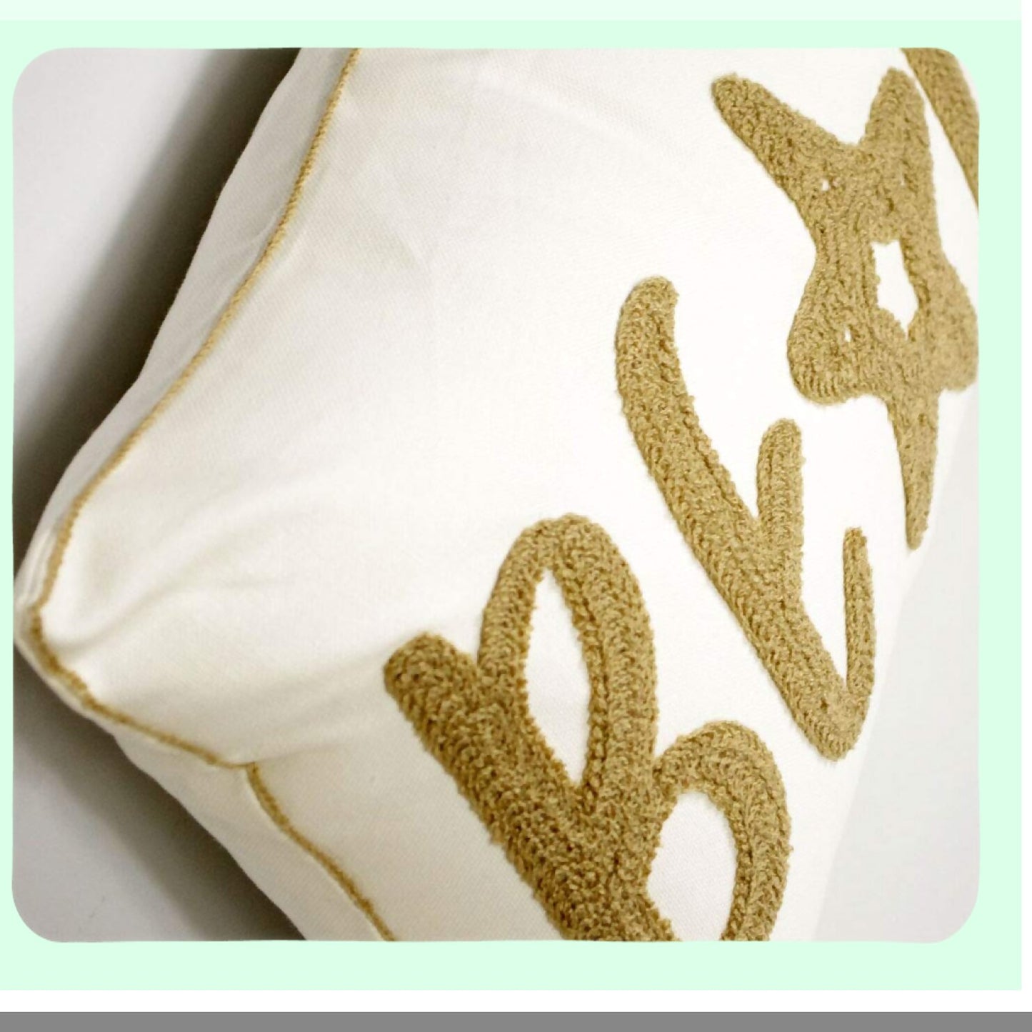 Nautical Waves Embroidered Beach Pillow Cover - Coastal Decorative Canvas Cushion for 12x20 Inch Wheat Beach Theme - Ocean Style Throw Pillow Case