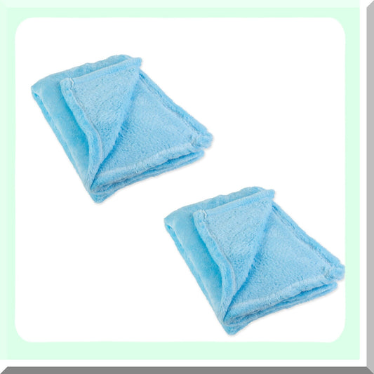 CozySea Reversible Fleece Throw Blanket, 50x60, Ultra-Soft, 2 Piece Set, Sea Breeze Blue
