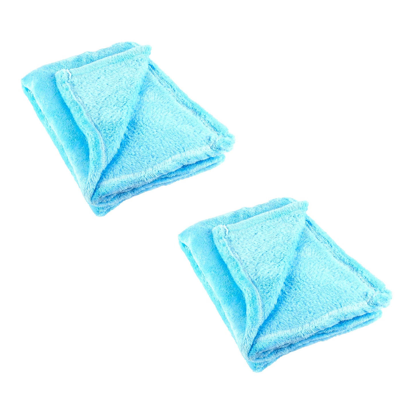 CozySea Reversible Fleece Throw Blanket, 50x60, Ultra-Soft, 2 Piece Set, Sea Breeze Blue