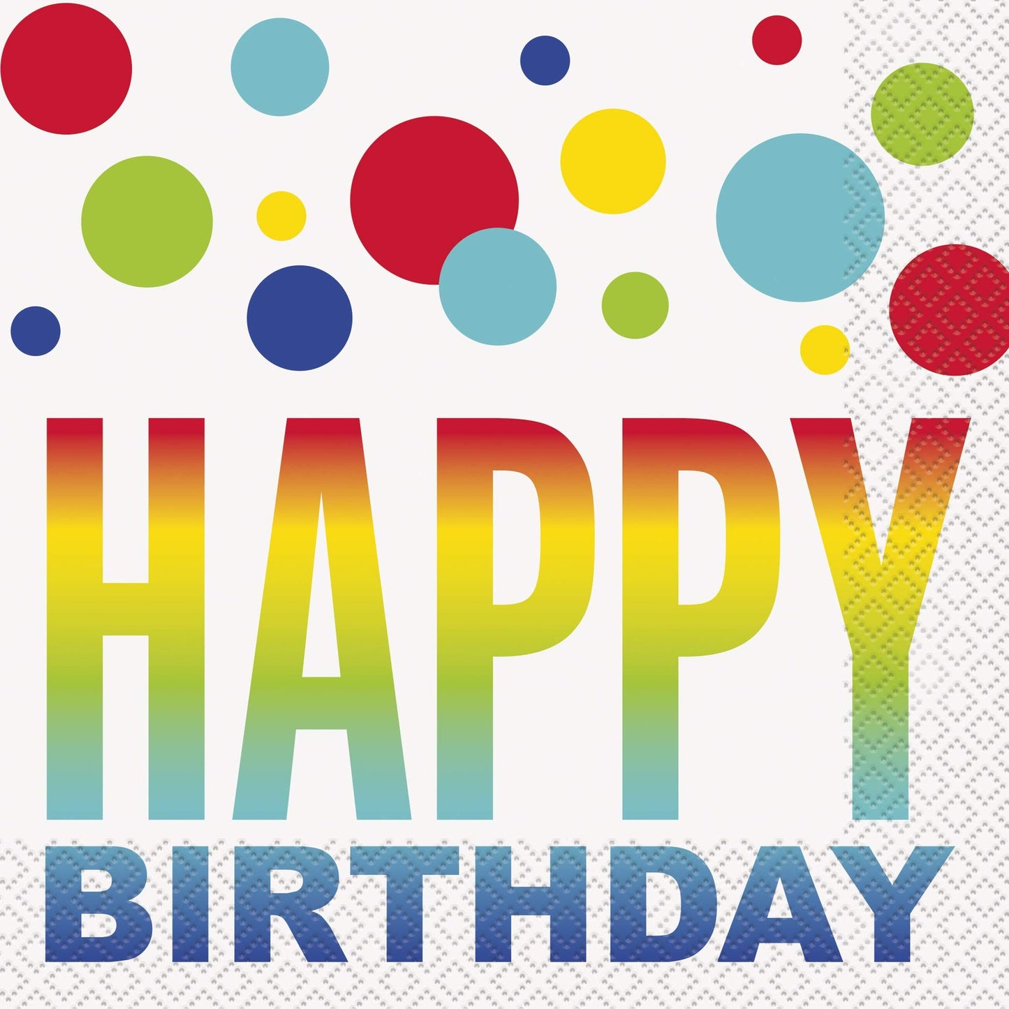 Multicolor Rainbow Spots Birthday Paper Napkins Pack of 16