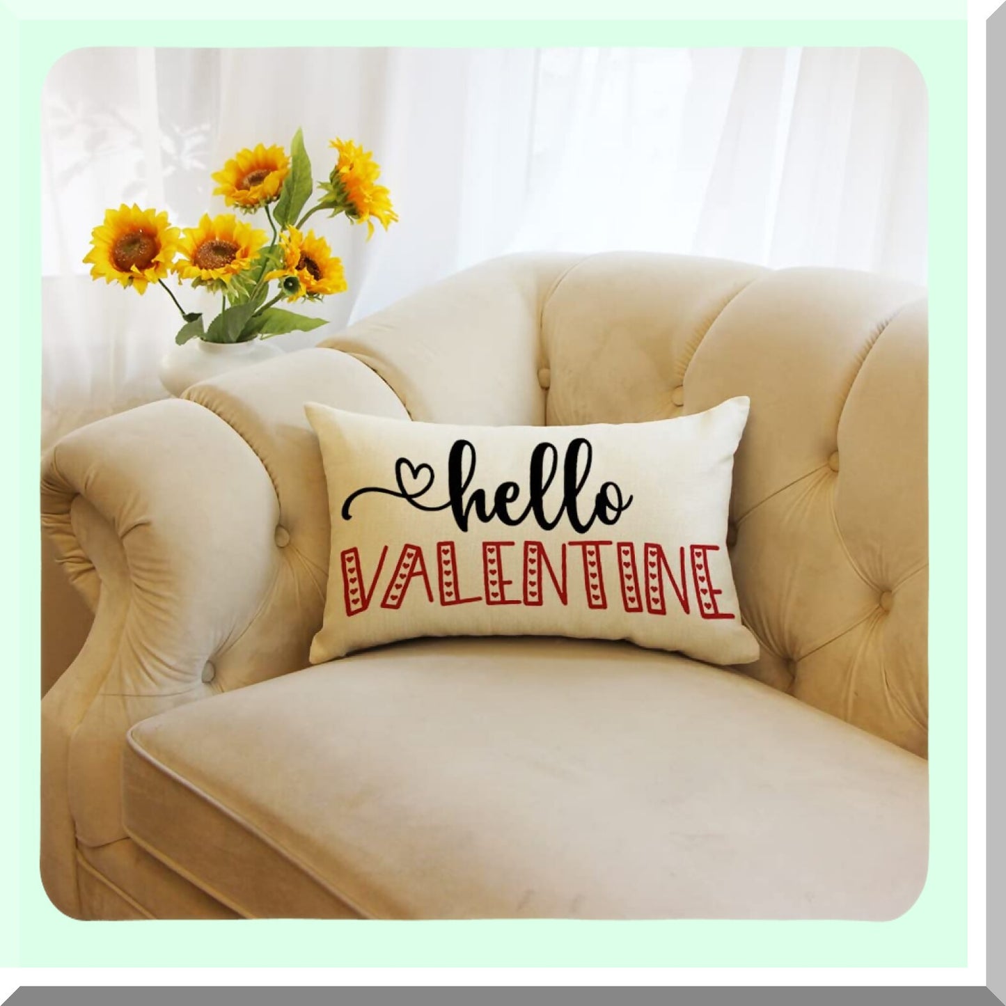 Holiday Lumbar Farmhouse Pillow Cover - 12x20 Inch Anniversary Wedding Cushion Case for Sofa Couch Decoration