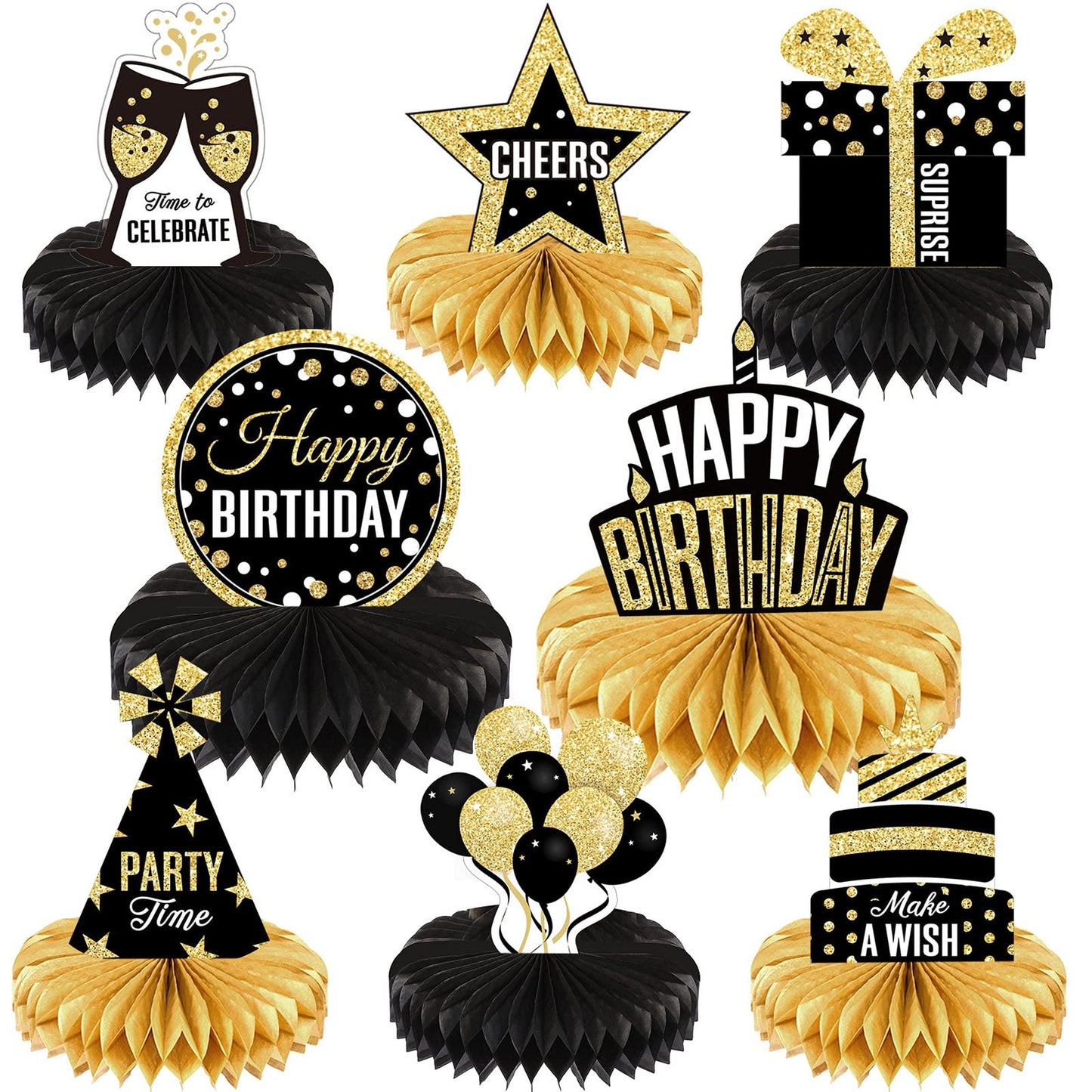 Birthday Honeycomb Centerpieces and Table Toppers Set