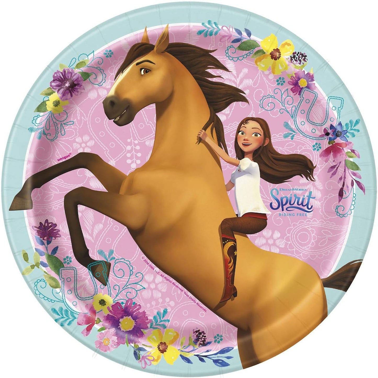 9-Inch Spirit Riding Free Dinner Paper Plates, 8 Pack