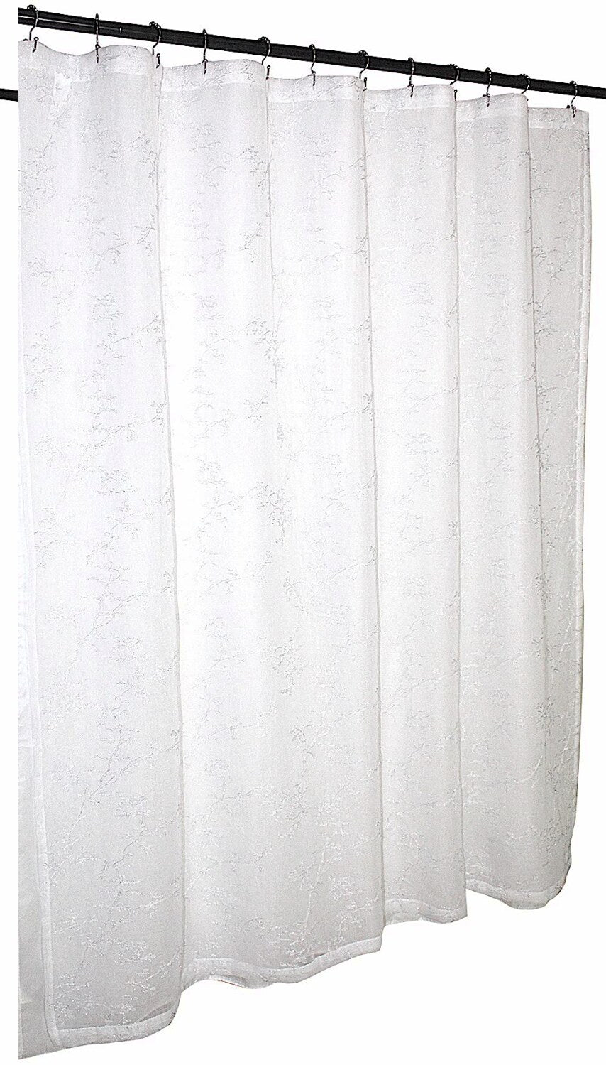 Maya Bath Collection Sheer Fabric Shower Curtain