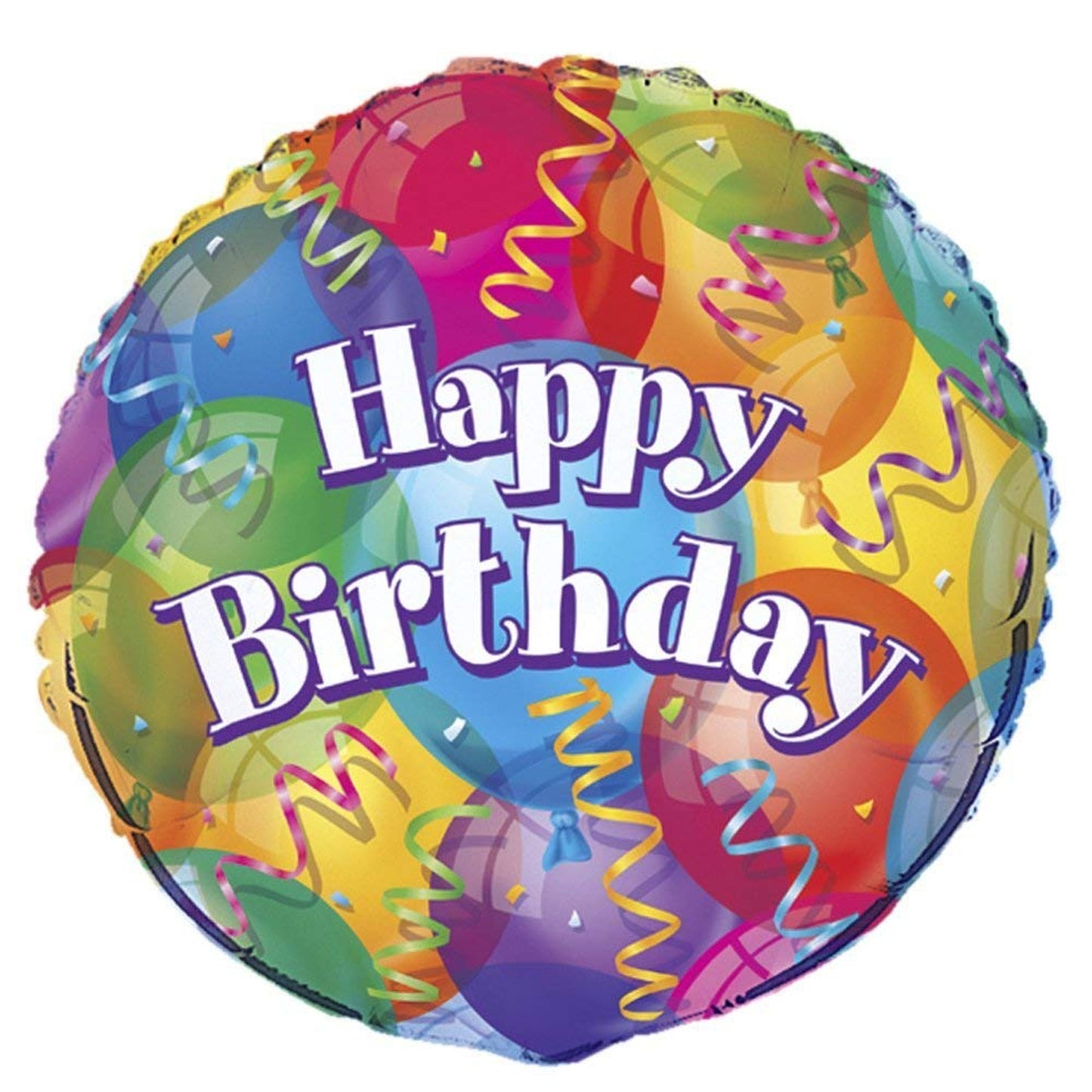 Multicolor 18-Inch Birthday Round F Balloon for Parties