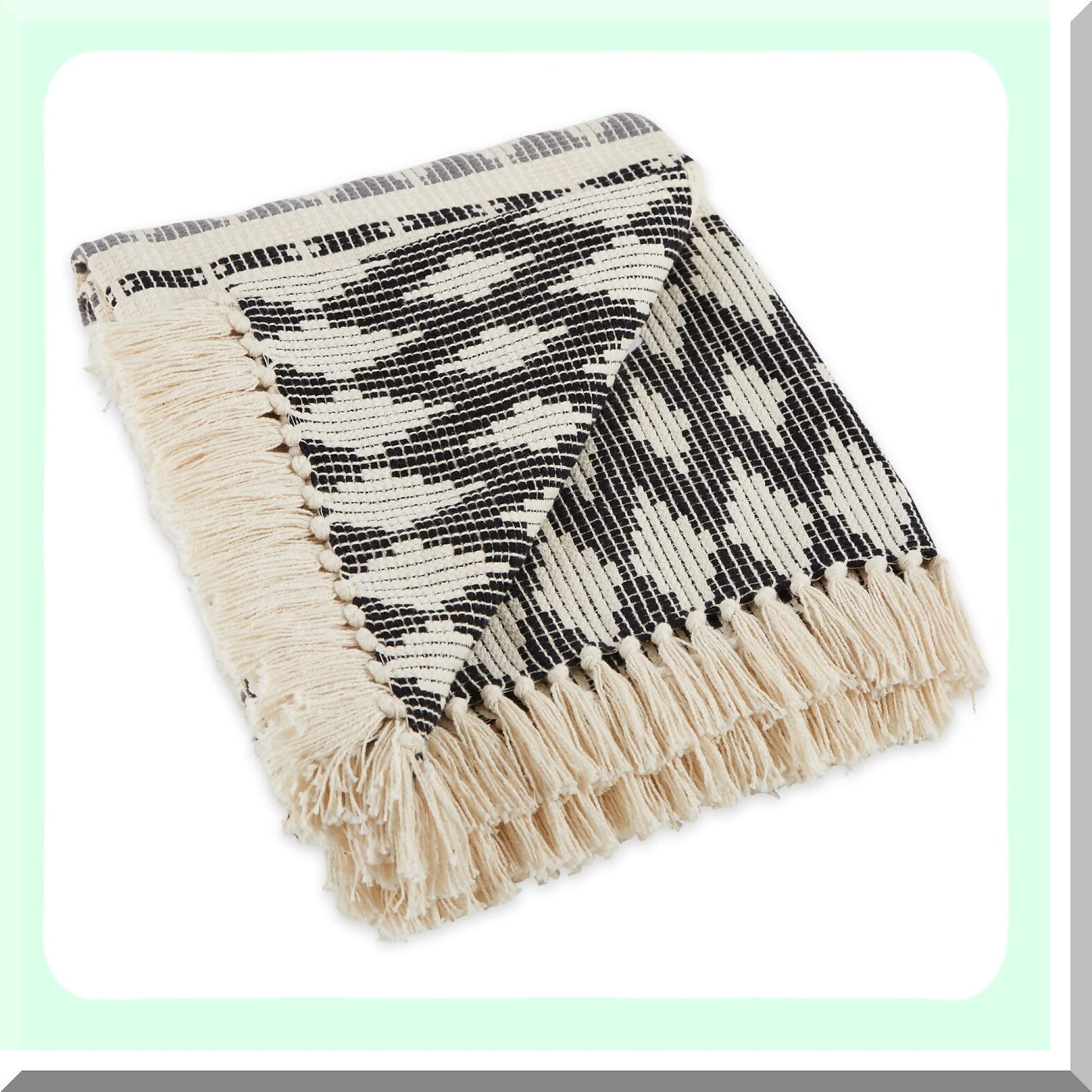 Southwest Serenity Woven Throw - Black & Gray, 50x60