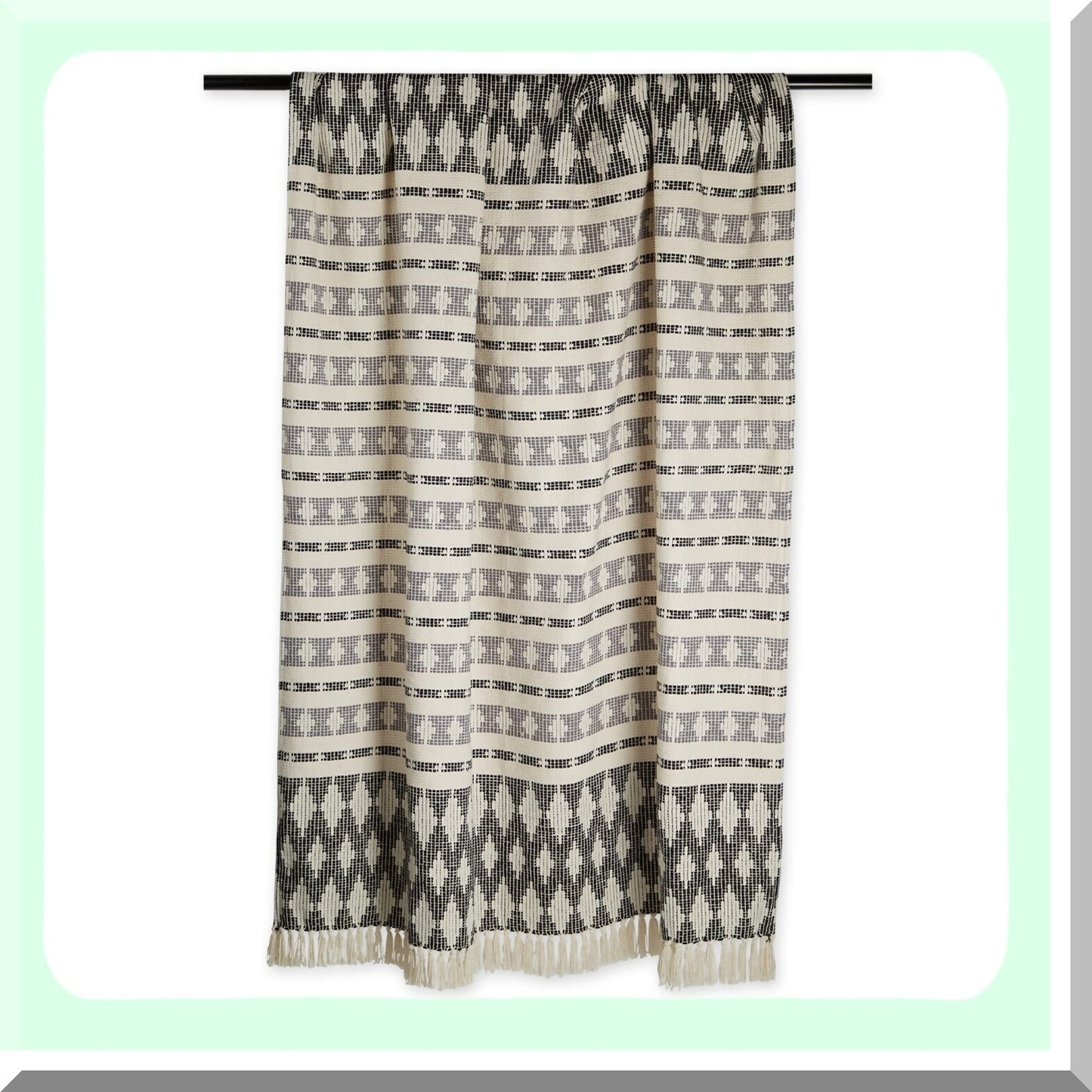 Southwest Serenity Woven Throw - Black & Gray, 50x60