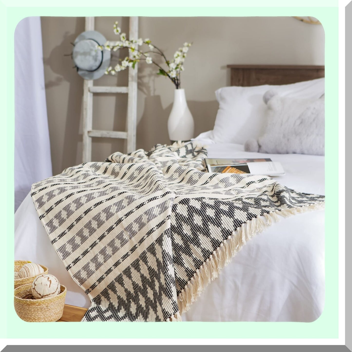 Southwest Serenity Woven Throw - Black & Gray, 50x60