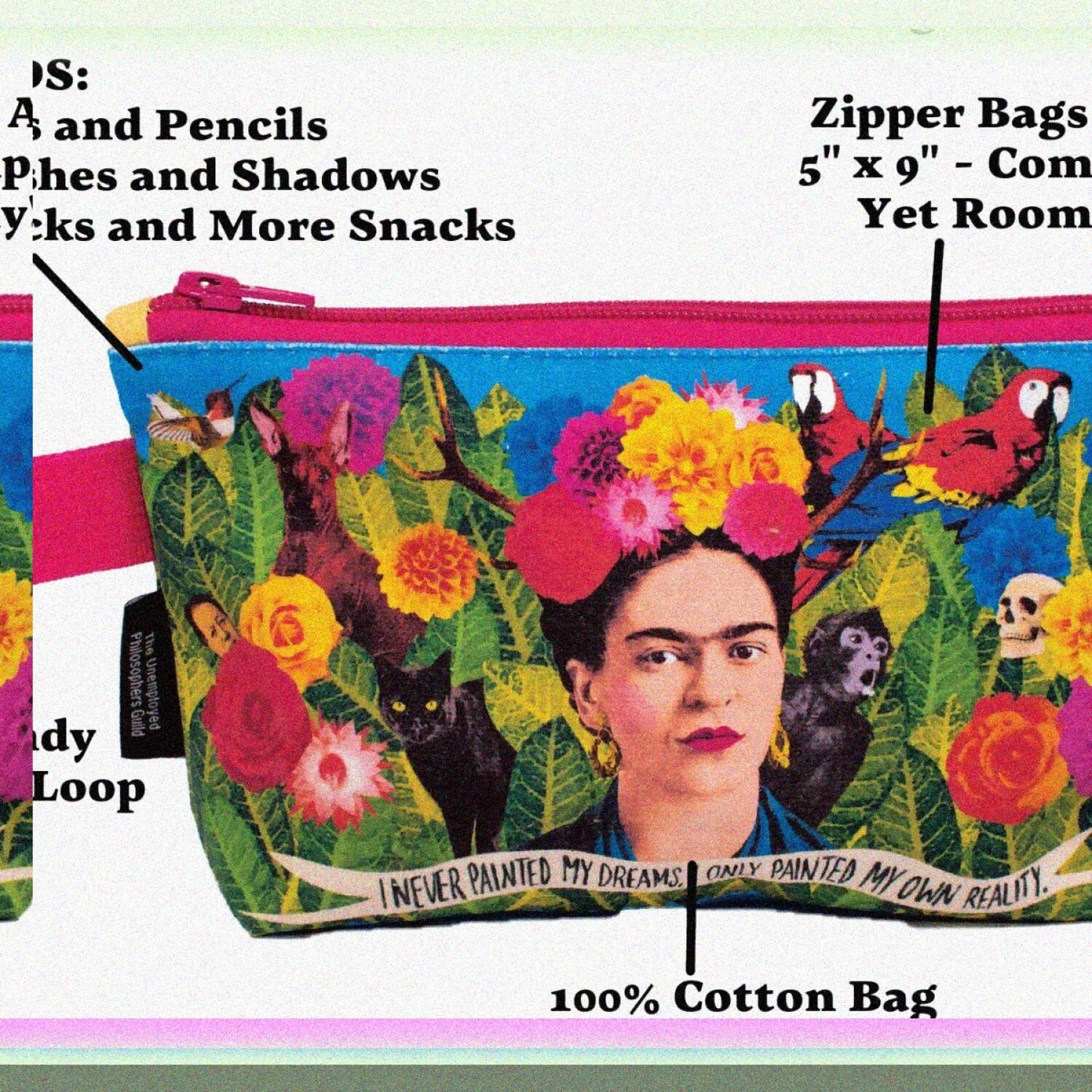 9" Canvas Zipper Pouch for Pencils, Tools, Cosmetics