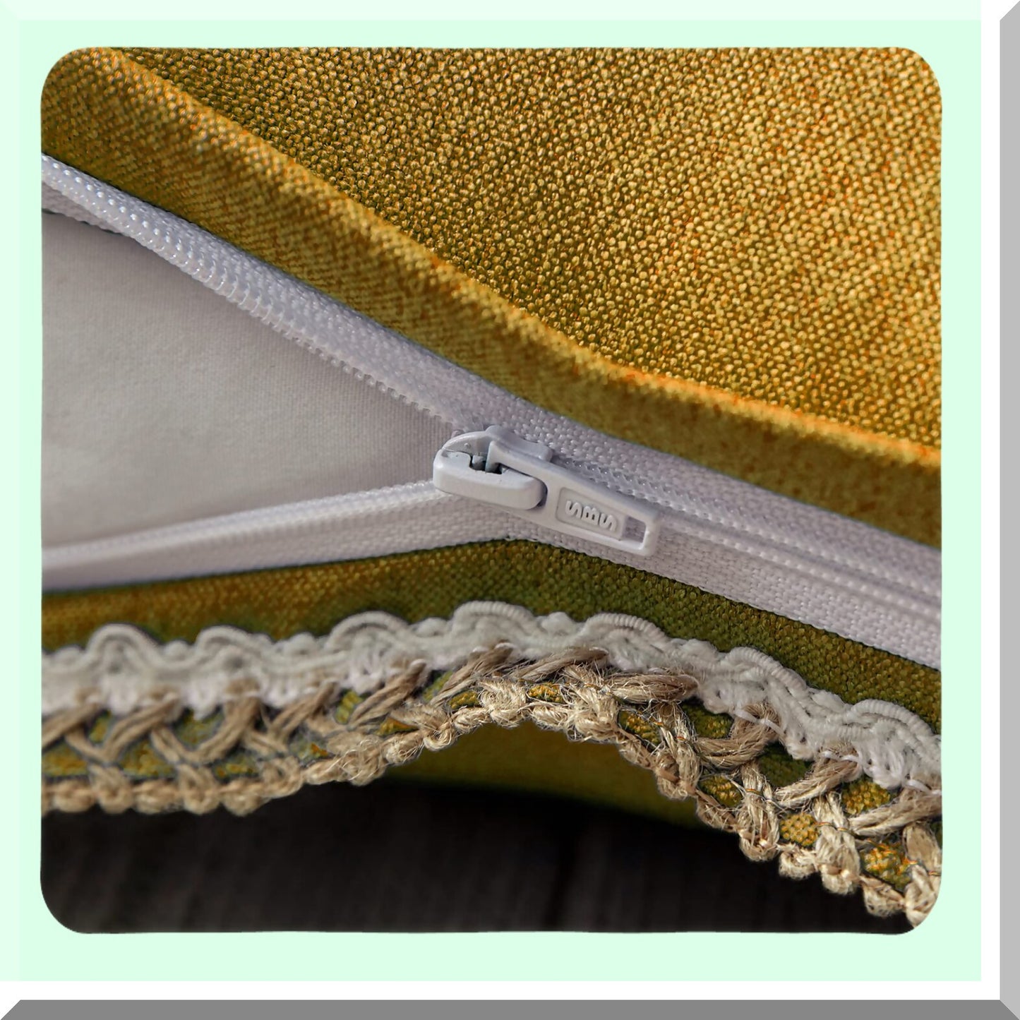 Gold Linen Farmhouse Pillow Covers - Set of 2 | Burlap Trimmed Cushion Covers 12x20 | Tailored Edges for Couch, Sofa, Chair, Living Room Decor