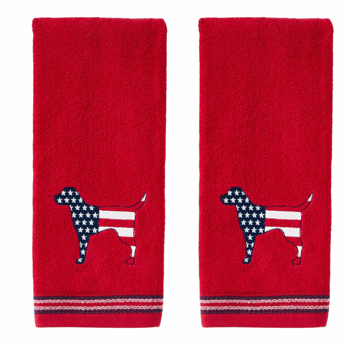 Patriotic 4th of July Red White Blue Hand Towels 2-Pack