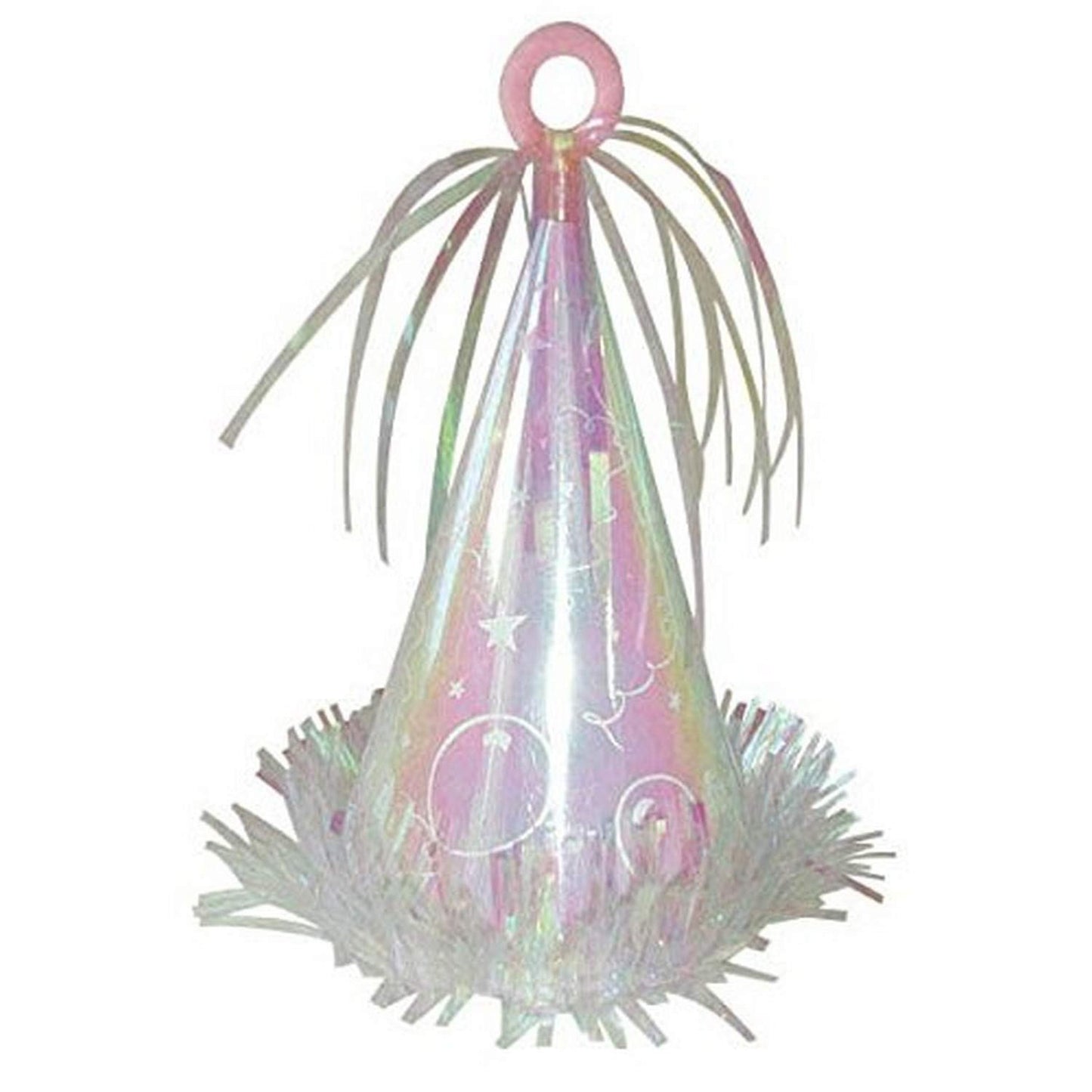 Iridescent Party Hat Balloon Weights for Events