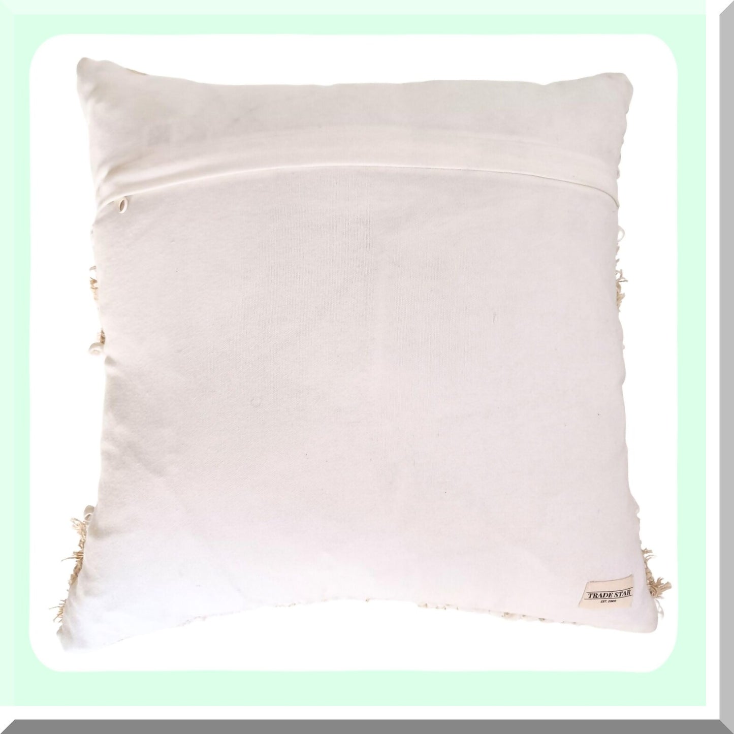 Farmhouse Boho Tufted Wool Cotton Cushion Covers - Soft Textured Square Pillow Cases - Durable Sofa Couch Bed Decor - 14" Square