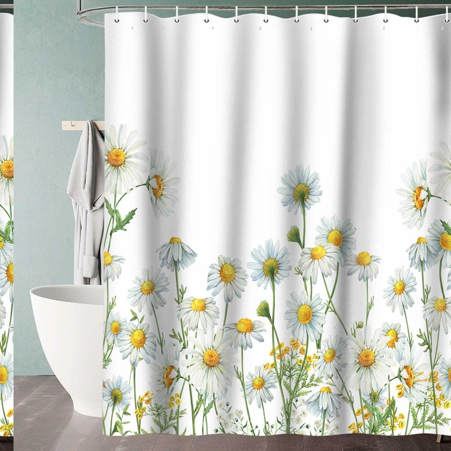 Daisy Floral Shower Curtain 47x64 Inch