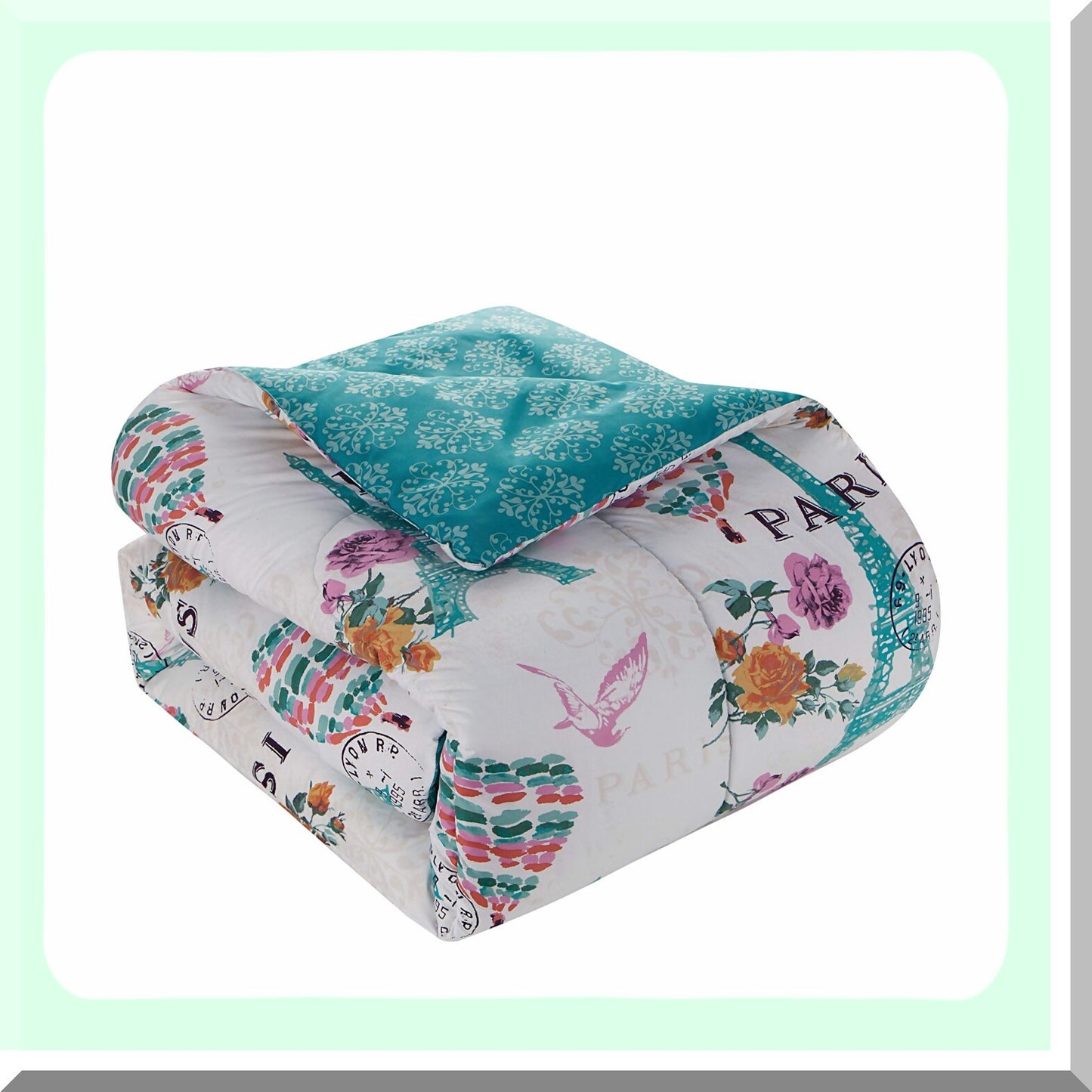 Orchid Bliss Queen Comforter Set - Luxurious 8-Piece Bedding Bundle for Ultimate Comfort and Style in Your Bedroom.