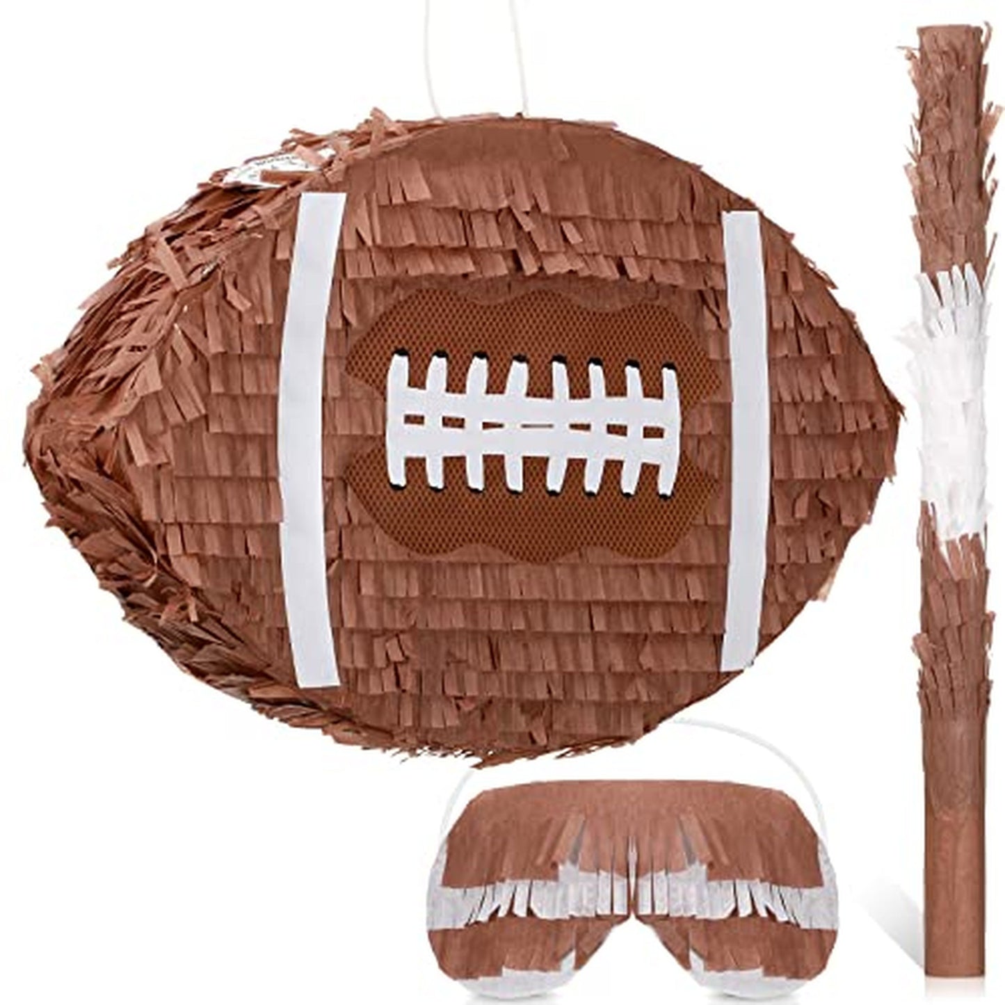 Football Smash Party Pinata - Boys Sports Birthday Bash Decor - Includes Bat and Candy - Fun Football Birthday Supplies - 15.4 x 10 x 3 Inch