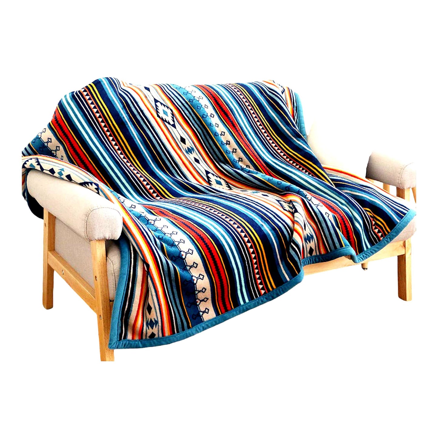 Boho Bliss Sherpa Throw - Ultra Soft Plush Flannel Blanket for Bed, Couch, Sofa, Office, or Camping (80'' x 60'')