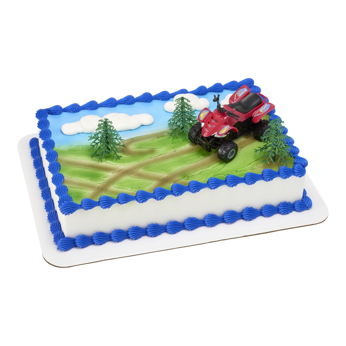 Off-Road ATV Cake Topper with Trees and Wheels