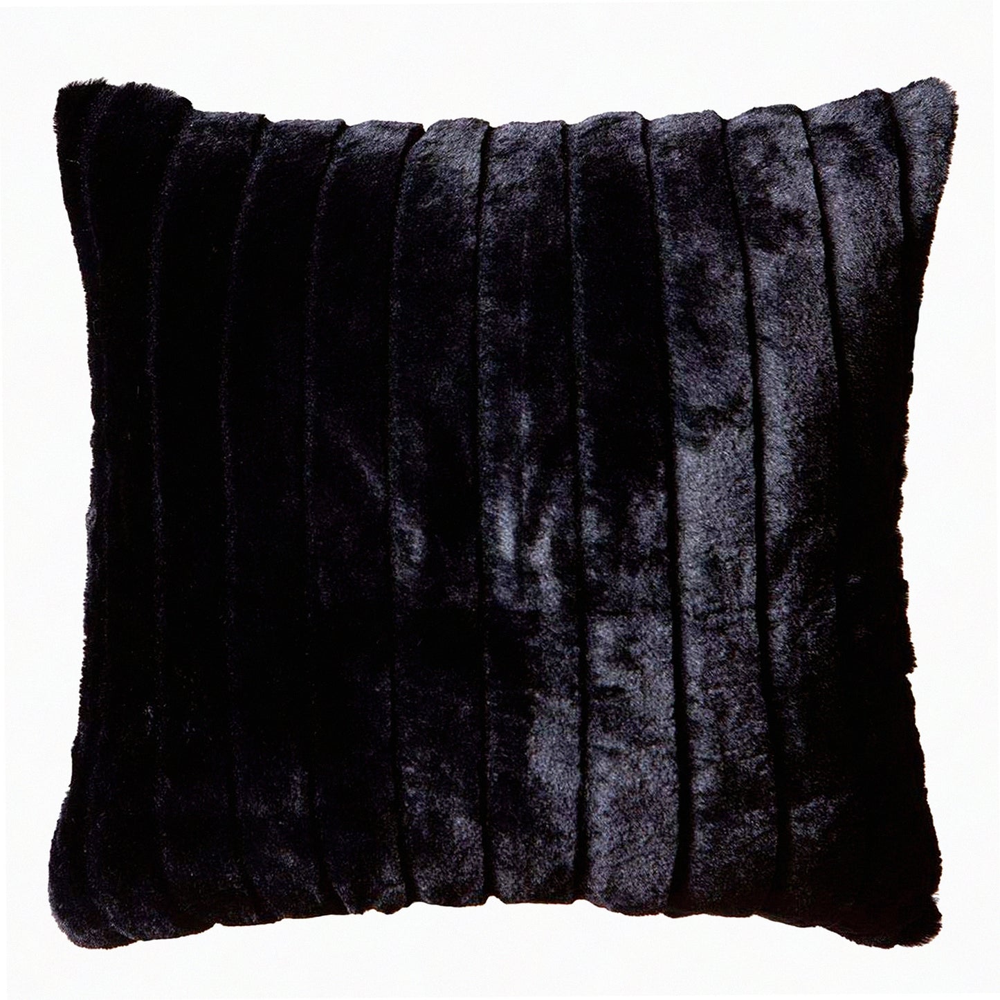 Luxury Stripe Black Throw Pillow - 18x18 Inch Insert Included - Soft Mink Fabric - Decorative Cushion for Sofa, Bed, or Chair - Elegant Home Decor