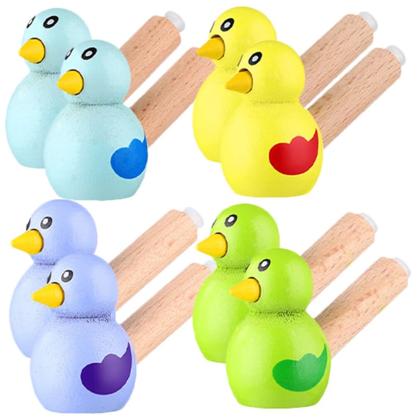 Birdie Whistle Set - Wooden Bird Call Toy Noisemakers for Kids - Musical Bird Noise Makers - Fun Party Favors for New Year Celebrations