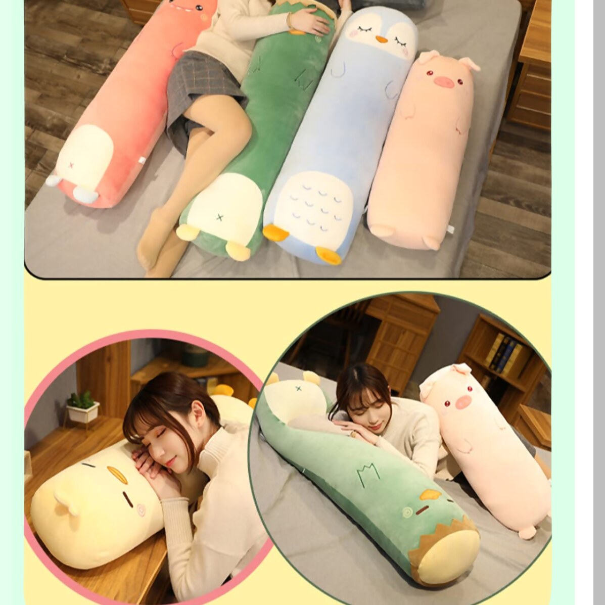 CuddleBear Plush Body Pillow - 27 Inch Animal Shaped Toy Gift for Girlfriend, Boyfriend Pillow for Sleeping, Kids Big Bed Pillow, Cute Long Pillow