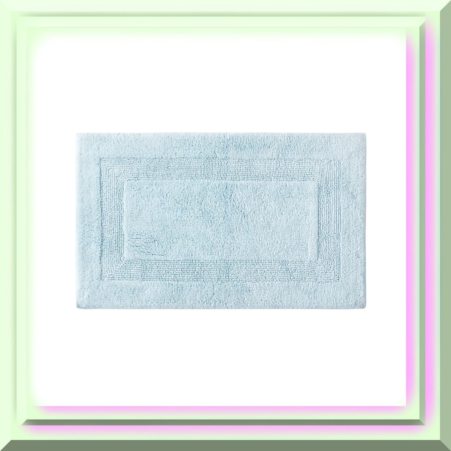 Bathroom Rug Cotton Bath Mat 21" x 34" Blue