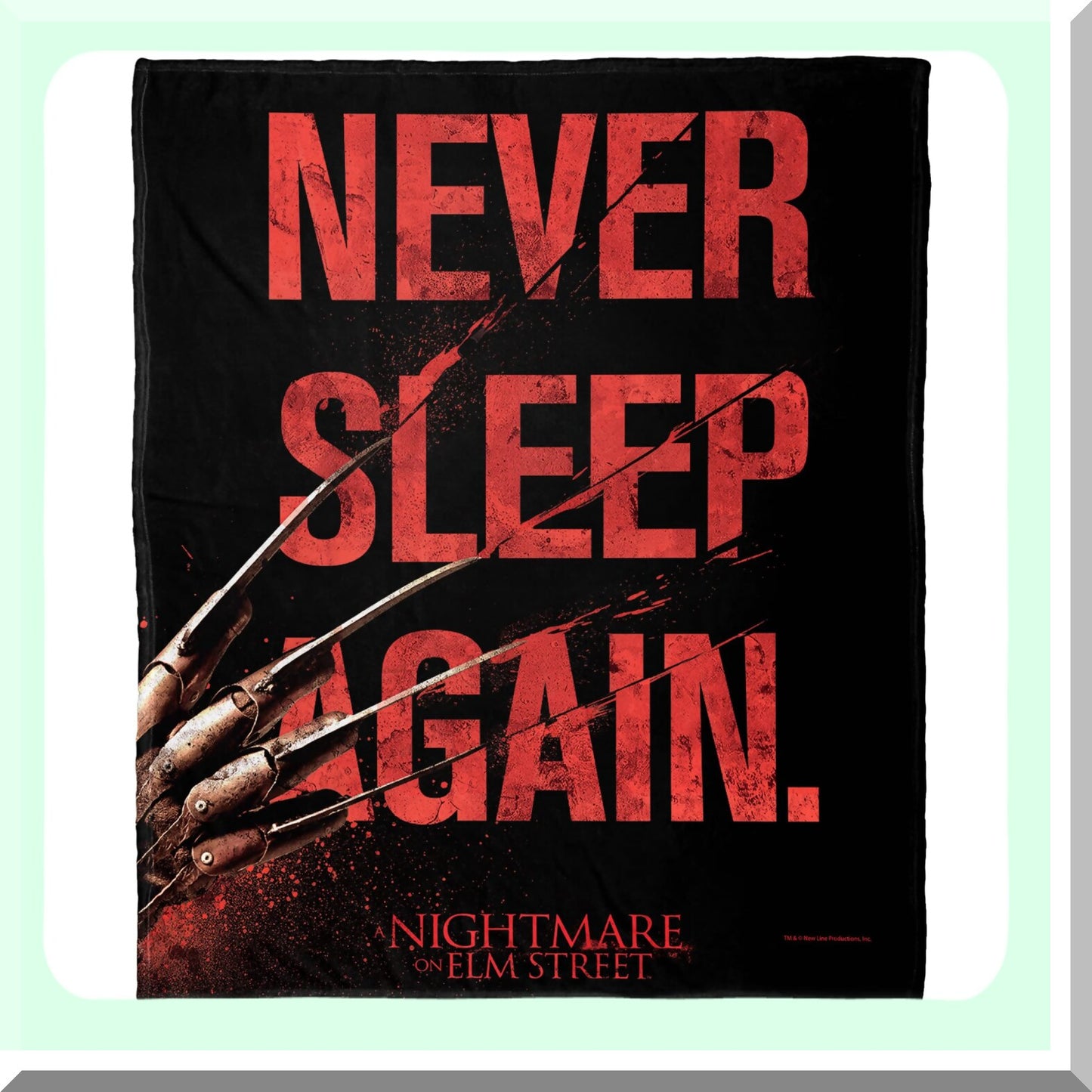 Never Sleep Again Silk Touch Throw Blanket - 50x60 Cozy Horror Movie Blanket