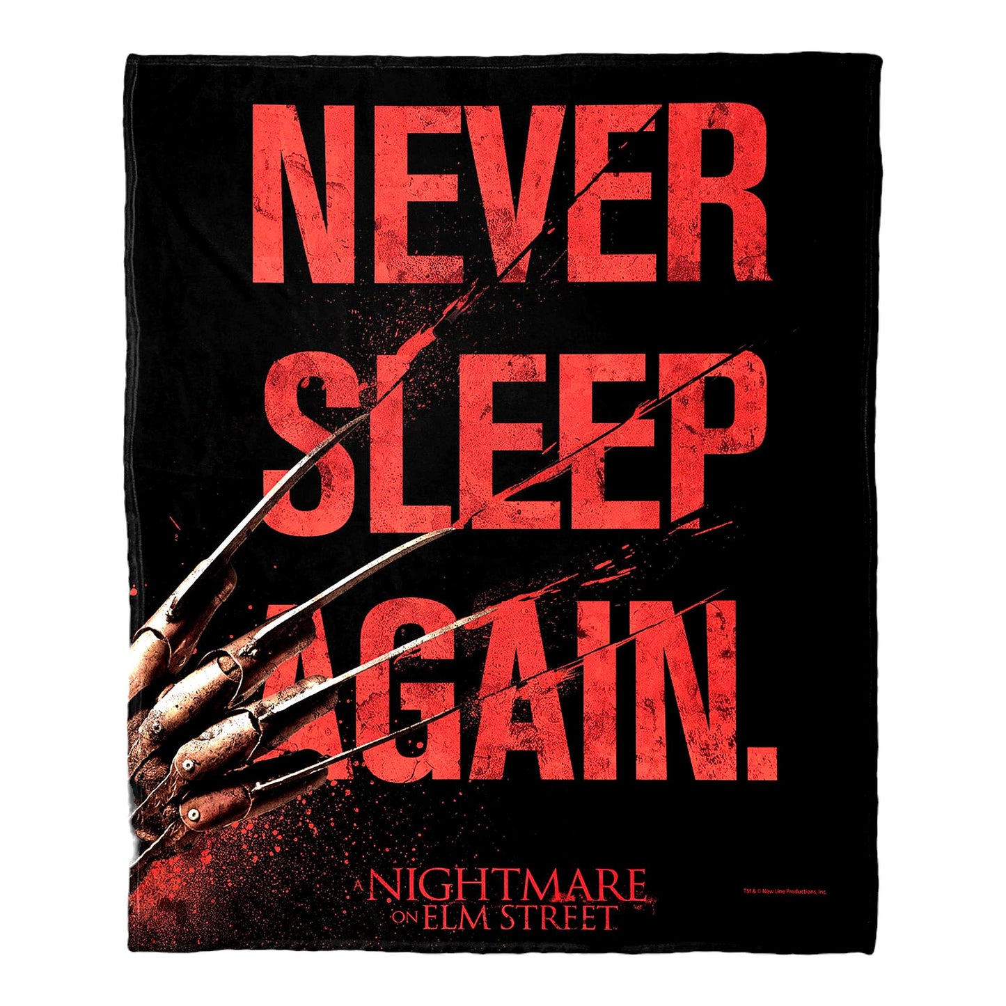 Never Sleep Again Silk Touch Throw Blanket - 50x60 Cozy Horror Movie Blanket