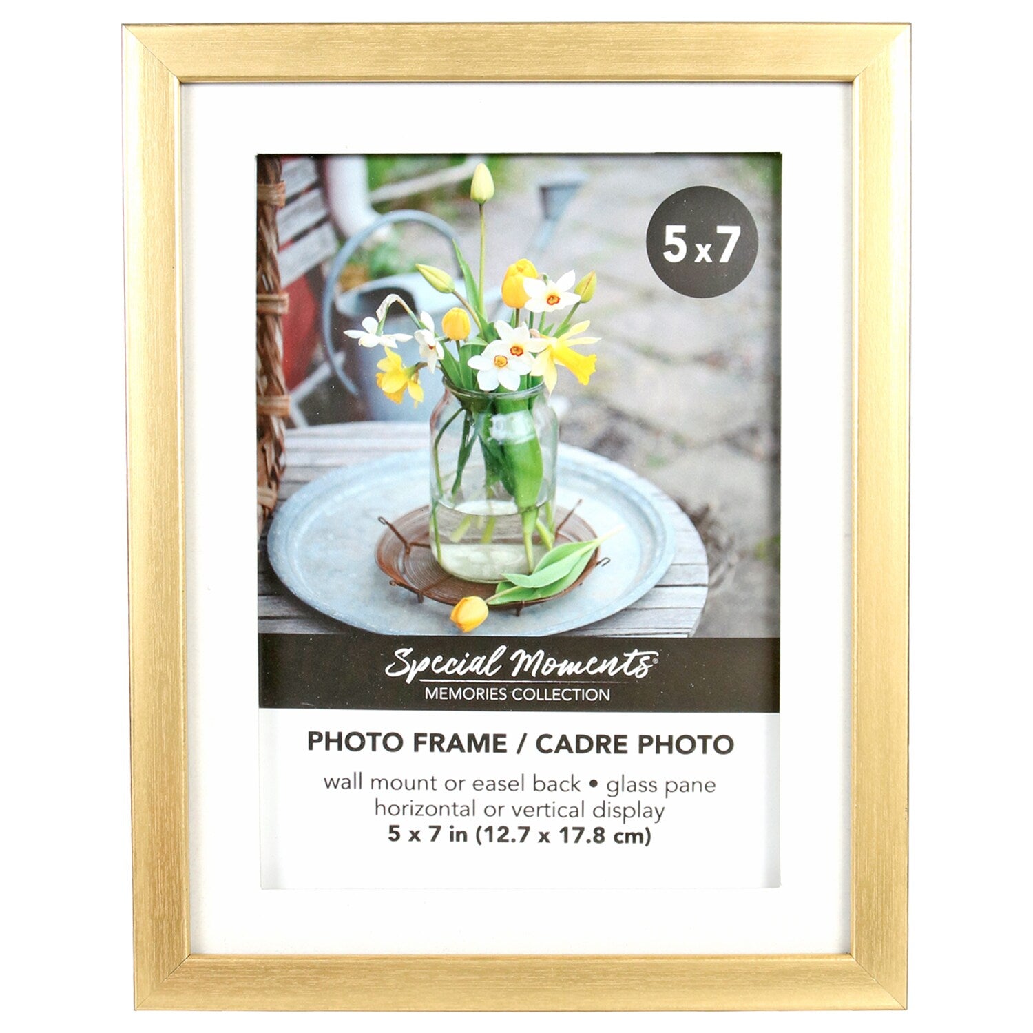 Memories Collection Matted Gold Plastic Picture Frames, 5x7 in. (Pack of 12)