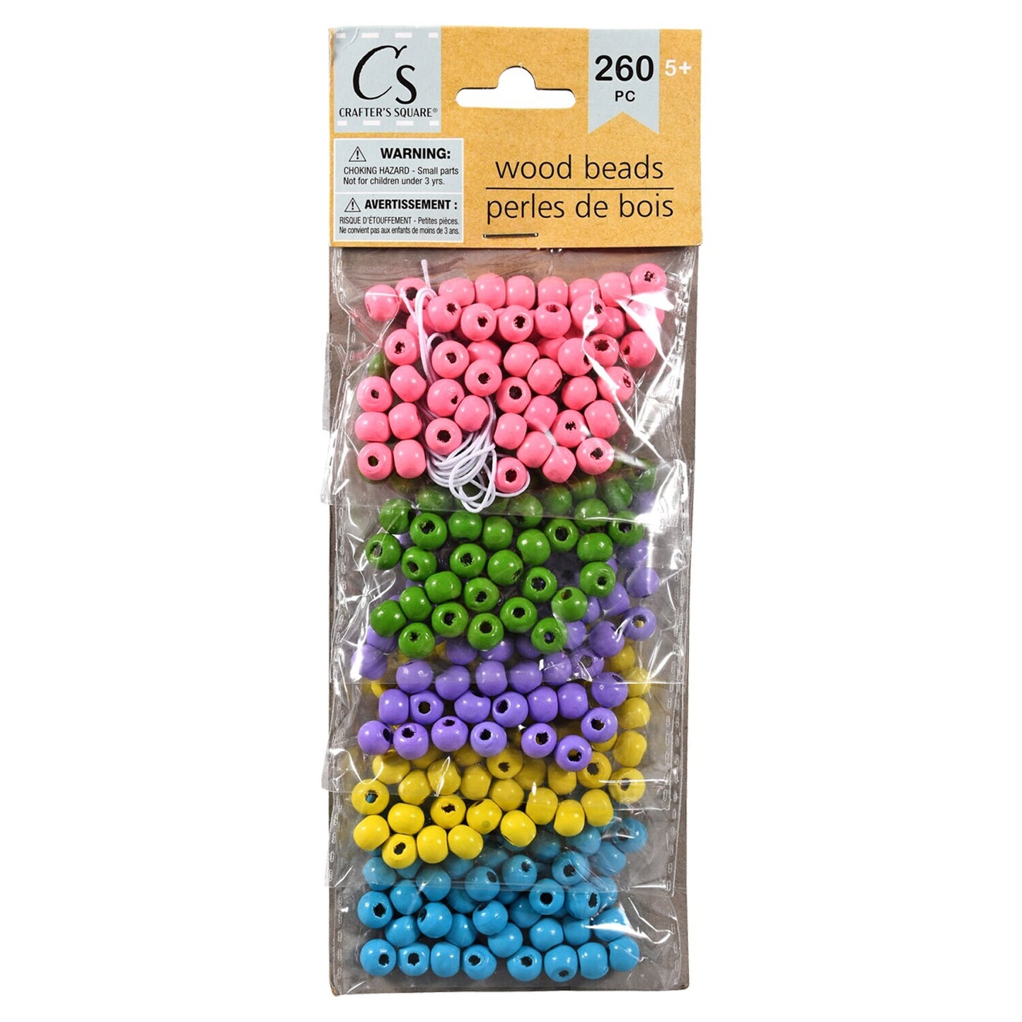 Crafter's Square Colorful Wooden Beads (Pack of 36)