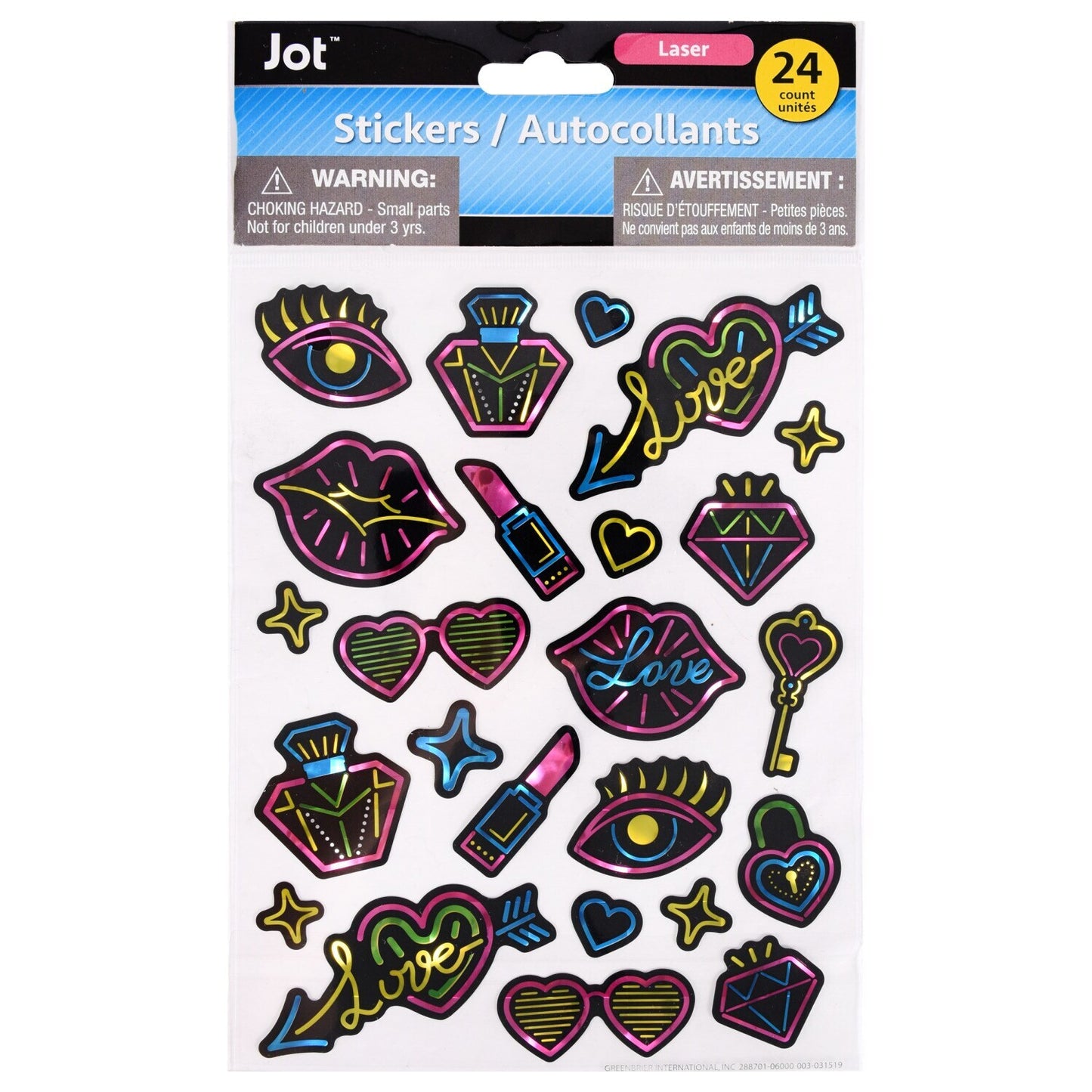 Jot Hand Made Holographic Stickers, 24-ct. Packs (Pack of 36)