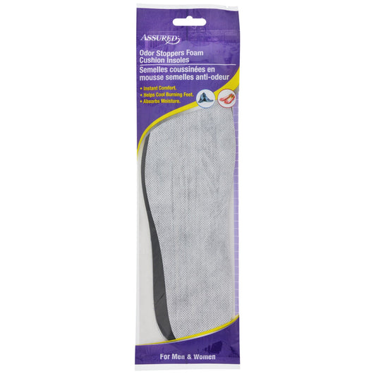 Assured Odor Stoppers Foam Cushion Insoles, 1 Pair (Pack of 24)