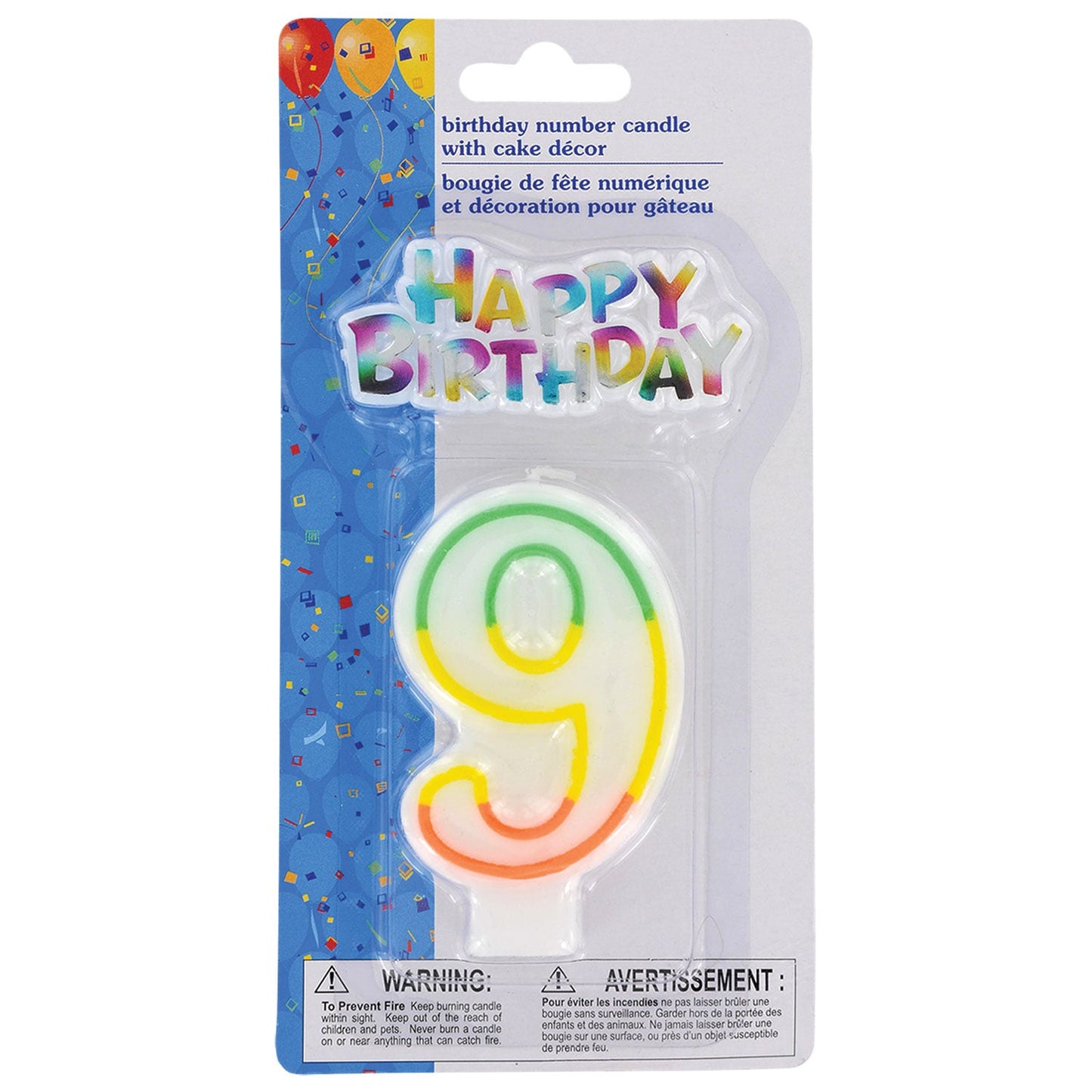 Number 9 Birthday Candles with Cake Decor, 2-pc. (Pack of 12)