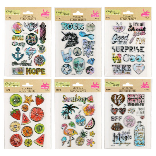 Crafter's Square Puffy Stickers, 15-ct. Packs (Pack of 36)