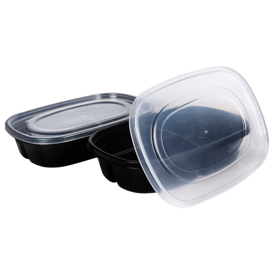 3-Section Meal Containers, 2-ct. Packs (Pack of 24)